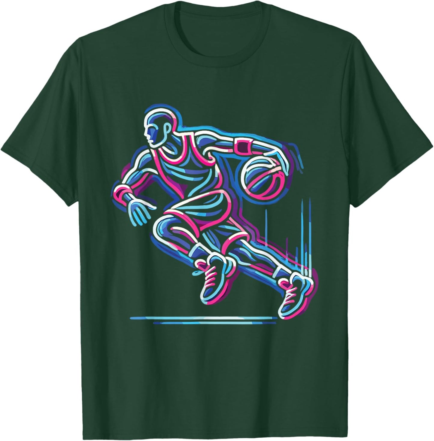 Basketball & Basketball Graphic | Boys, Kids, | Men & Women T-Shirt - T-Shirt | Forest