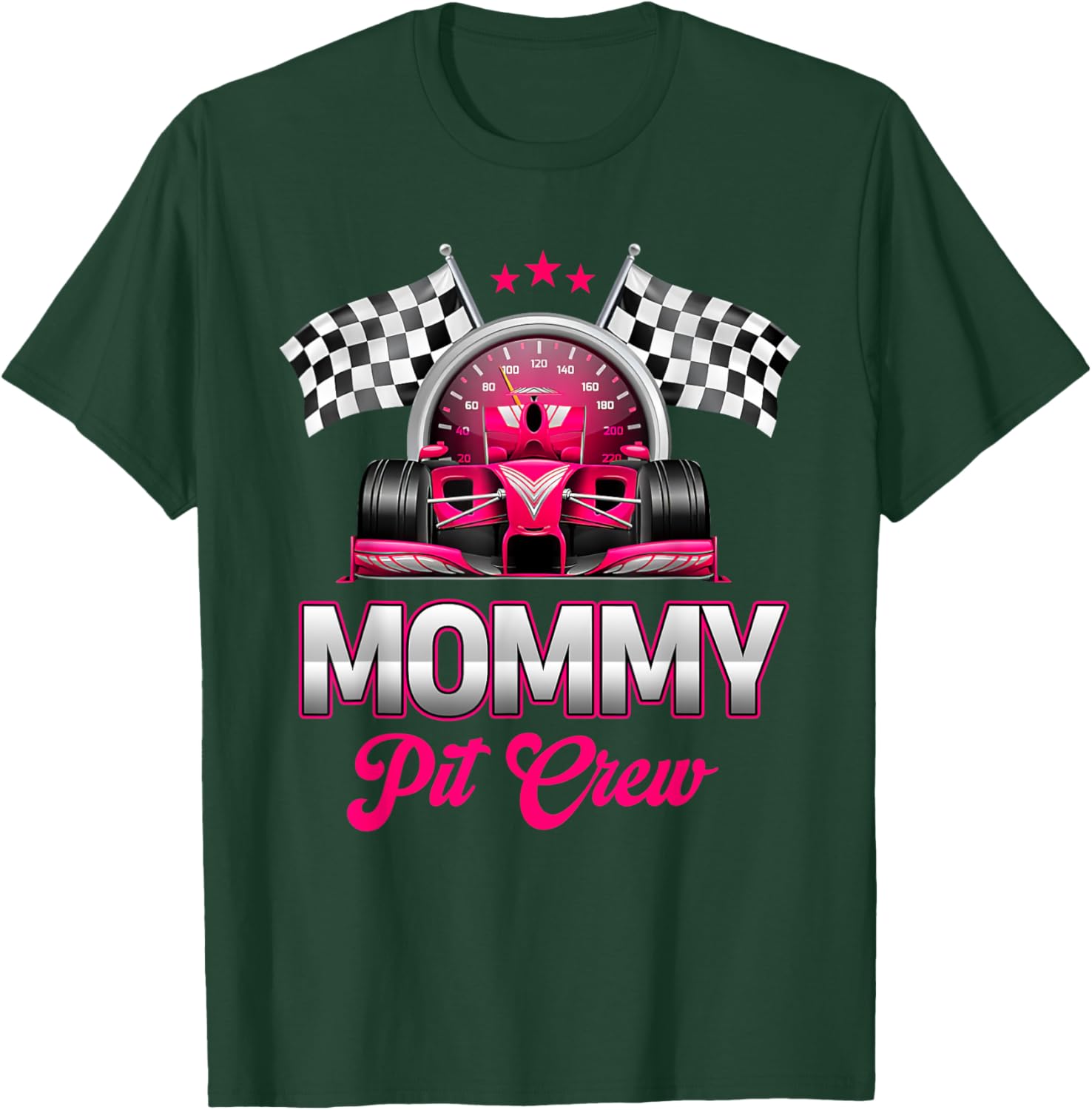 Mommy Pit Crew Race Car Birthday Girl Party Racing Family T-Shirt - T-Shirt | Forest
