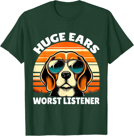 Huge Ears Worst Listener Humorous Pet Lover T-Shirt - T-Shirt | Forest