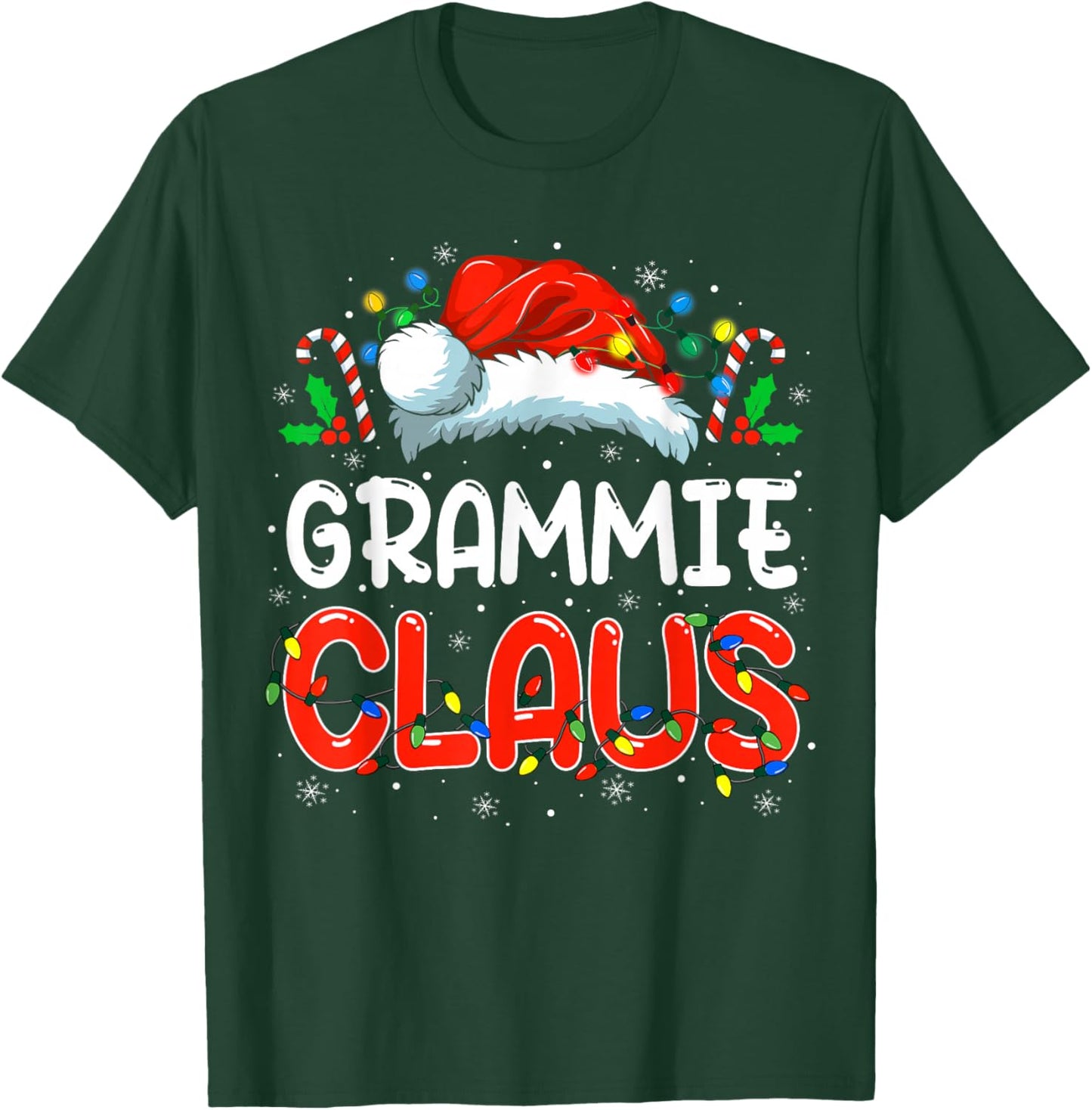 Grammie Claus Christmas Family Matching Pajamas Funny Xmas T-Shirt - T-Shirt | Forest