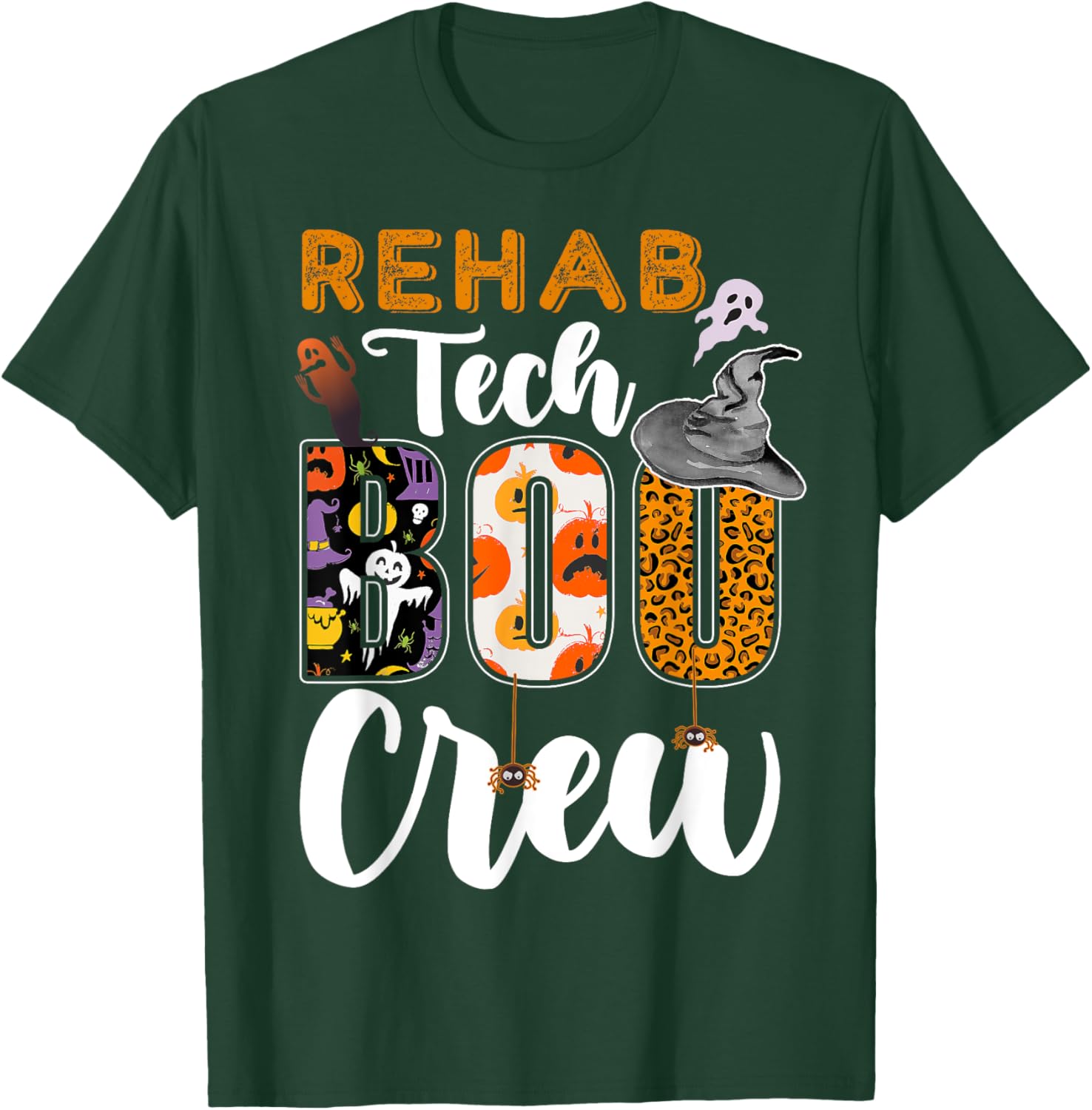 Rehab Tech Boo Crew Halloween Matching Rehabilitation T-Shirt - T-Shirt | Forest