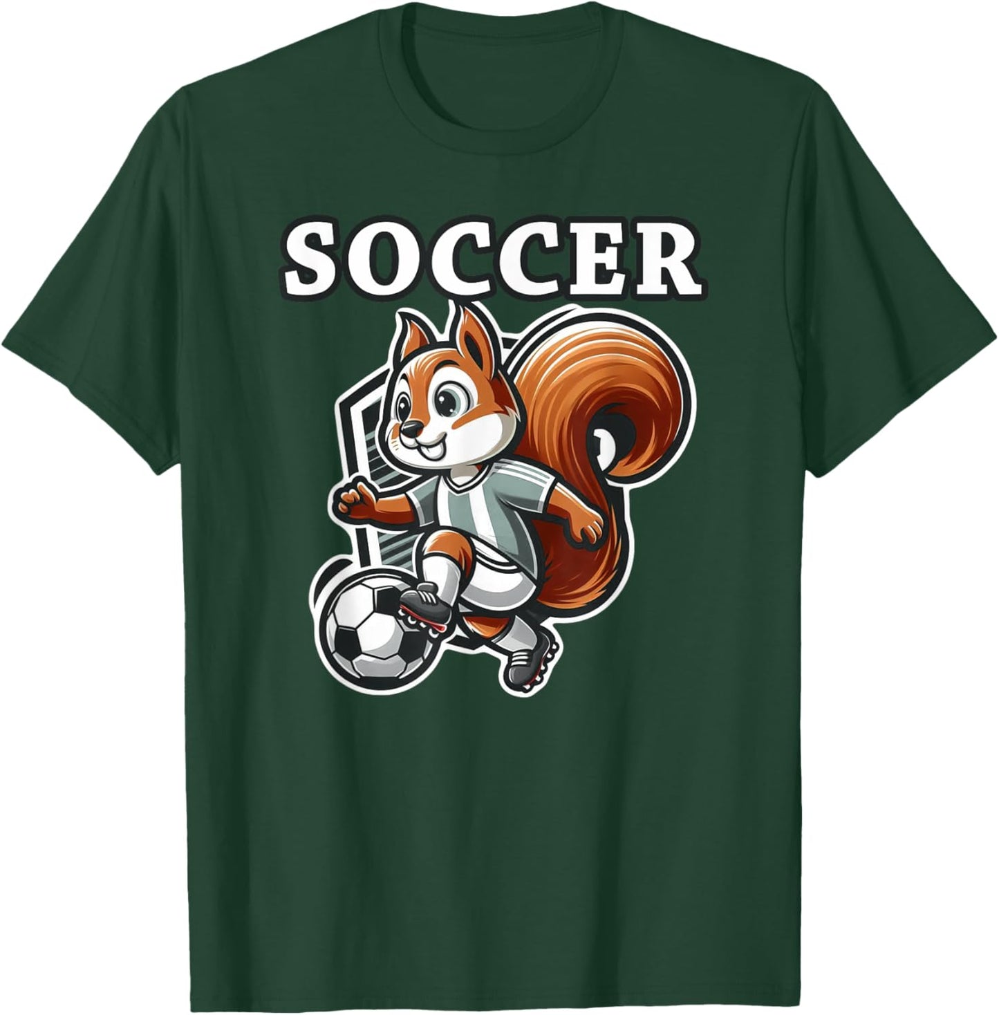 Soccer Squirrel Playing Soccer T-Shirt - T-Shirt | Forest