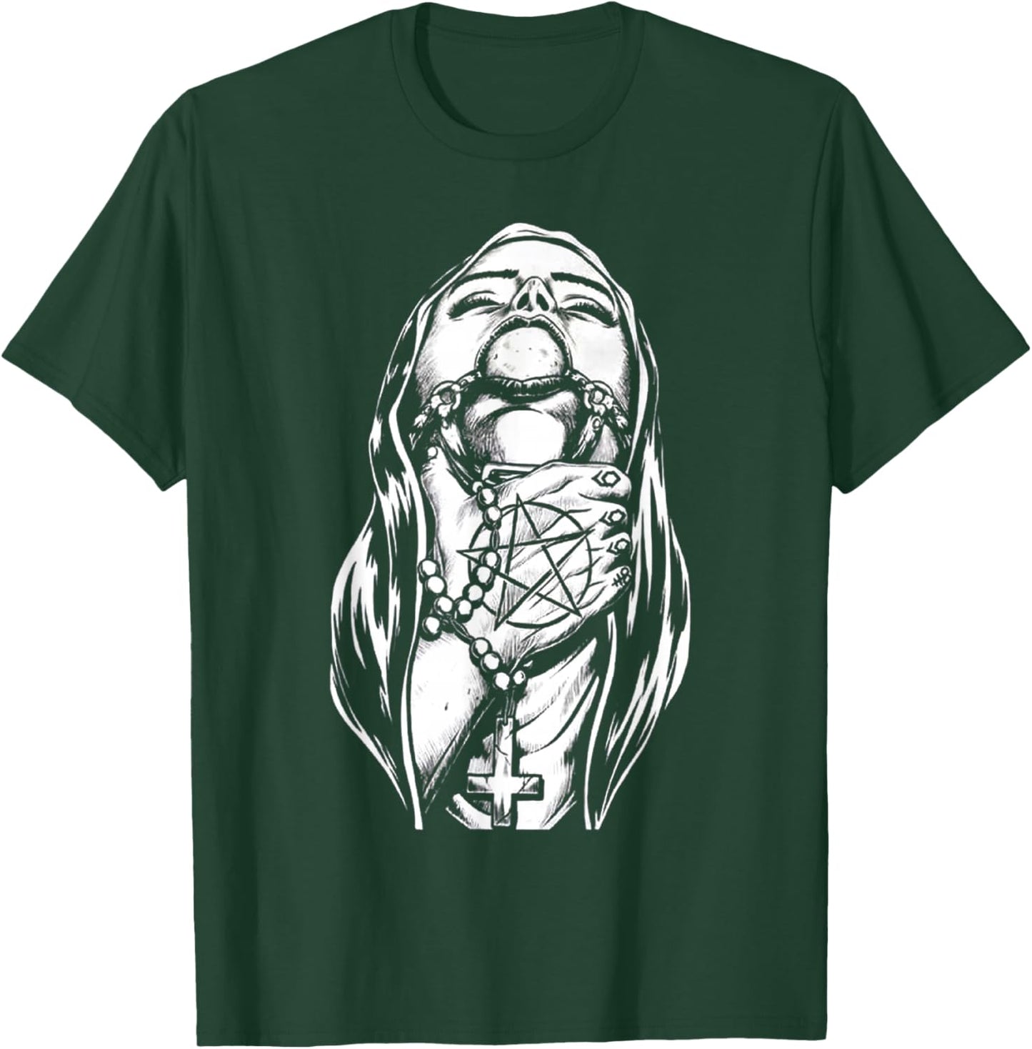 Peach-Bruh Chokehold Nun Bad Religion Dark Style Crazy Nun T-Shirt - T-Shirt | Forest