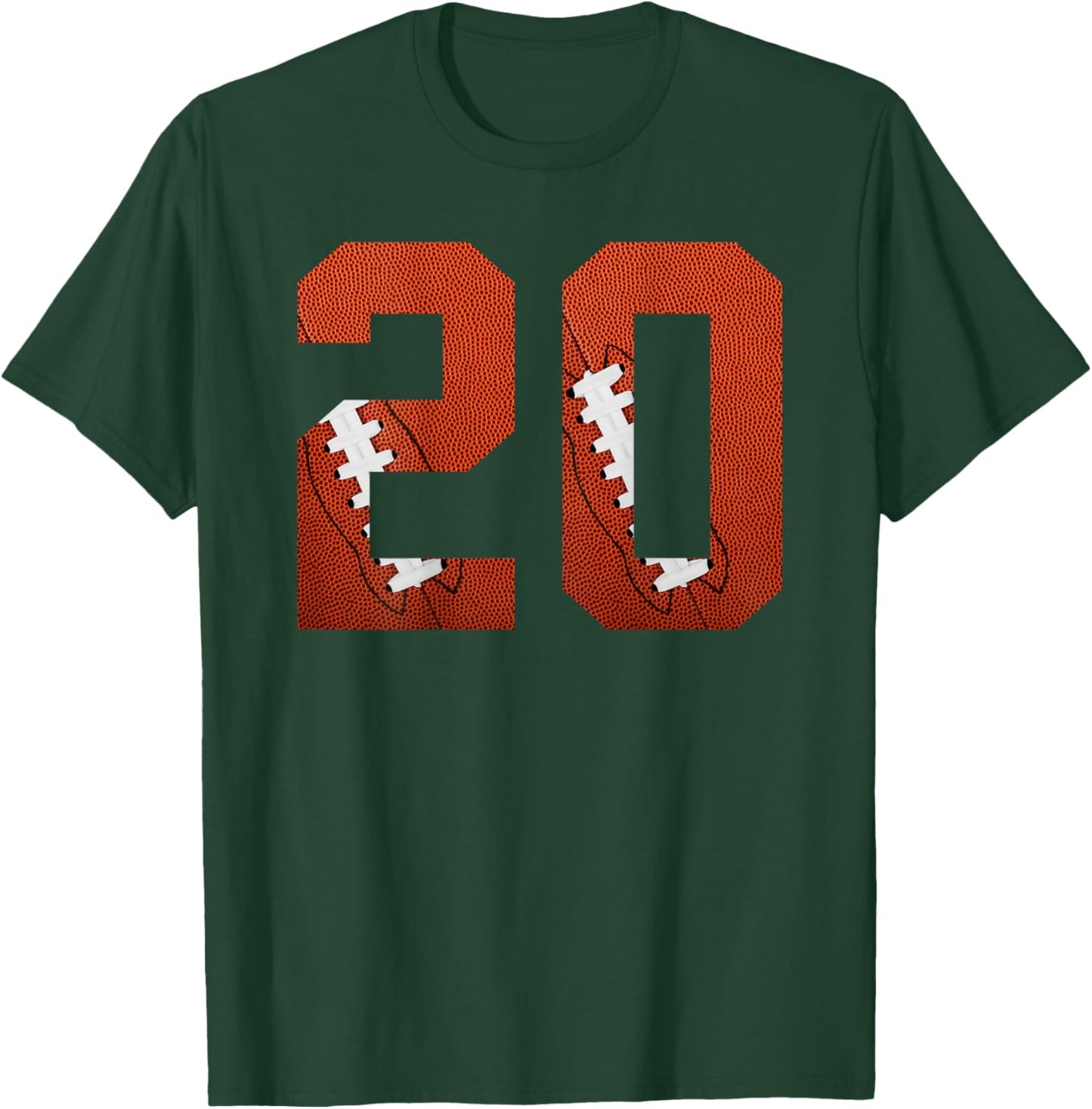 Number 20 BACKSIDE - American Football Jersey Numbered T-Shirt - T-Shirt | Forest