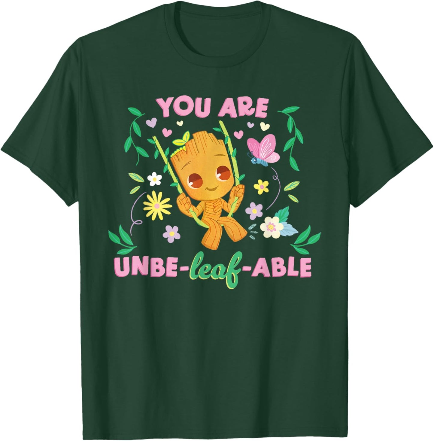 Marvel Valentine’s Day Spring Groot You are Unbe-LEAF-able T-Shirt - T-Shirt | Forest
