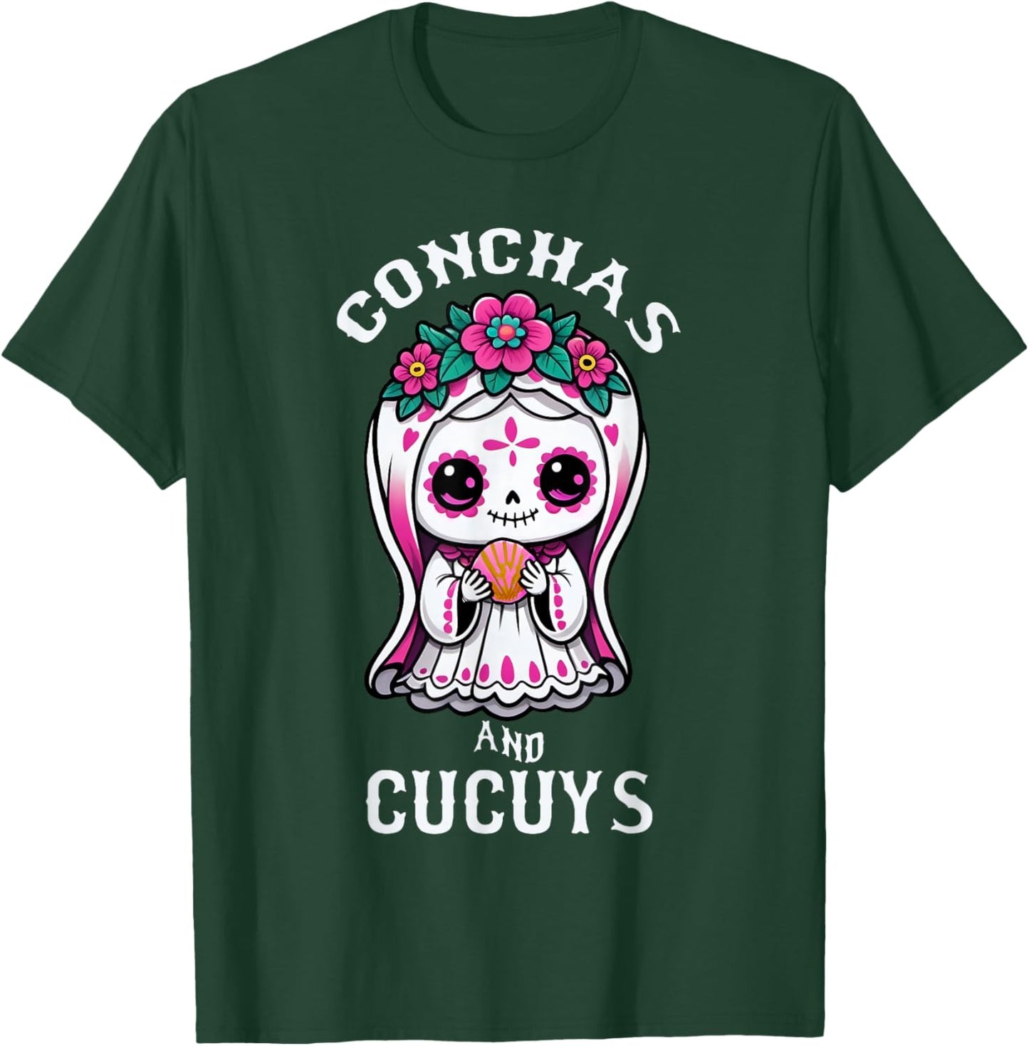 Conchas and Cucuys Mexican Halloween Ghost Concha Costume T-Shirt - T-Shirt | Forest