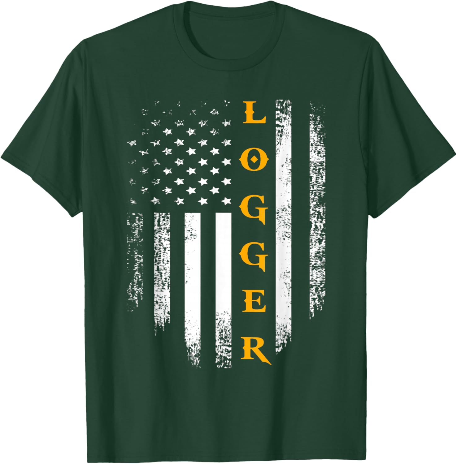 Vintage Logger With American Flag Logging/Carpenter Gift T-Shirt - T-Shirt | Forest