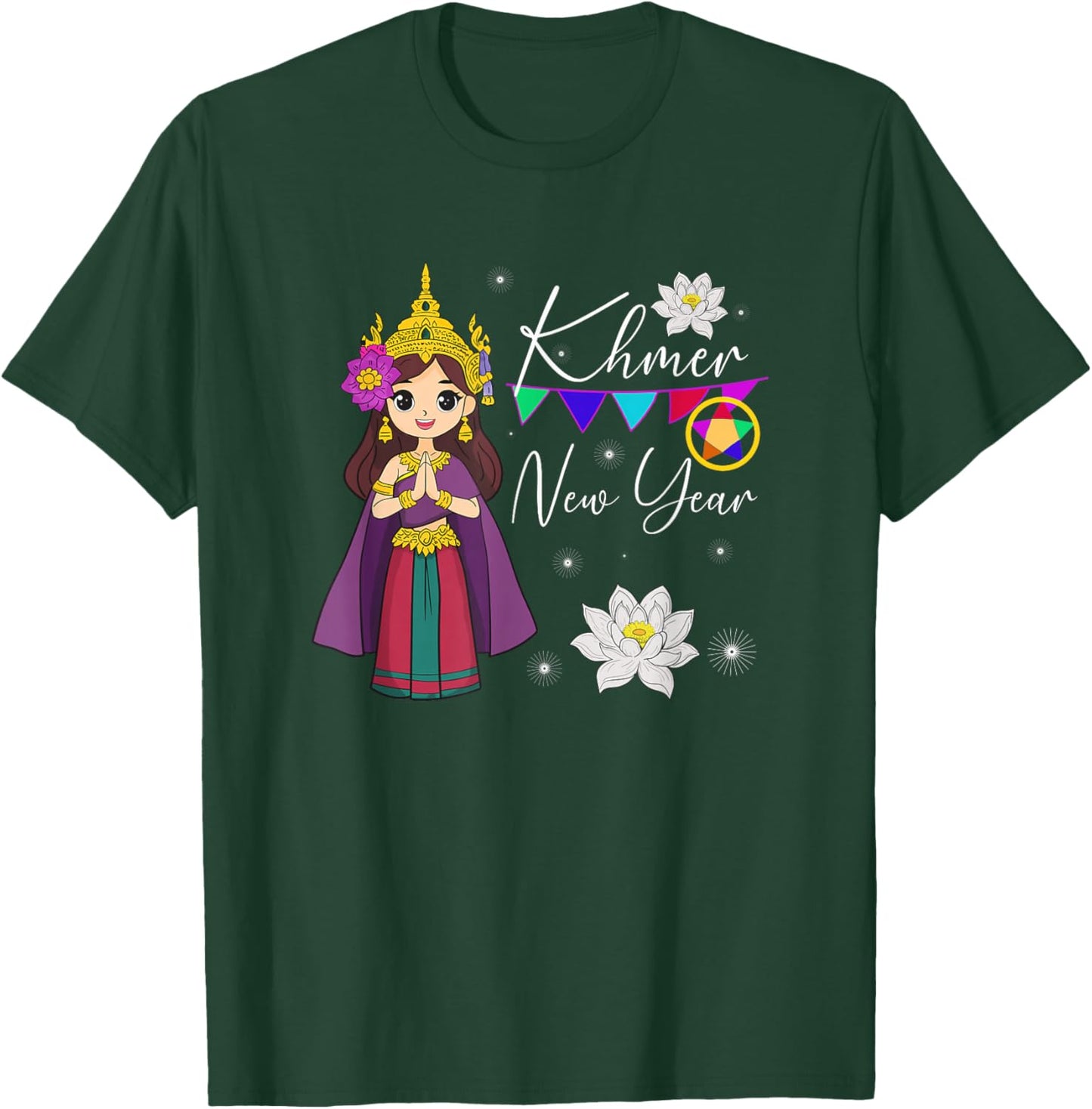 Cambodia Cambodian Girl Happy Khmer New Year T-Shirt - T-Shirt | Forest