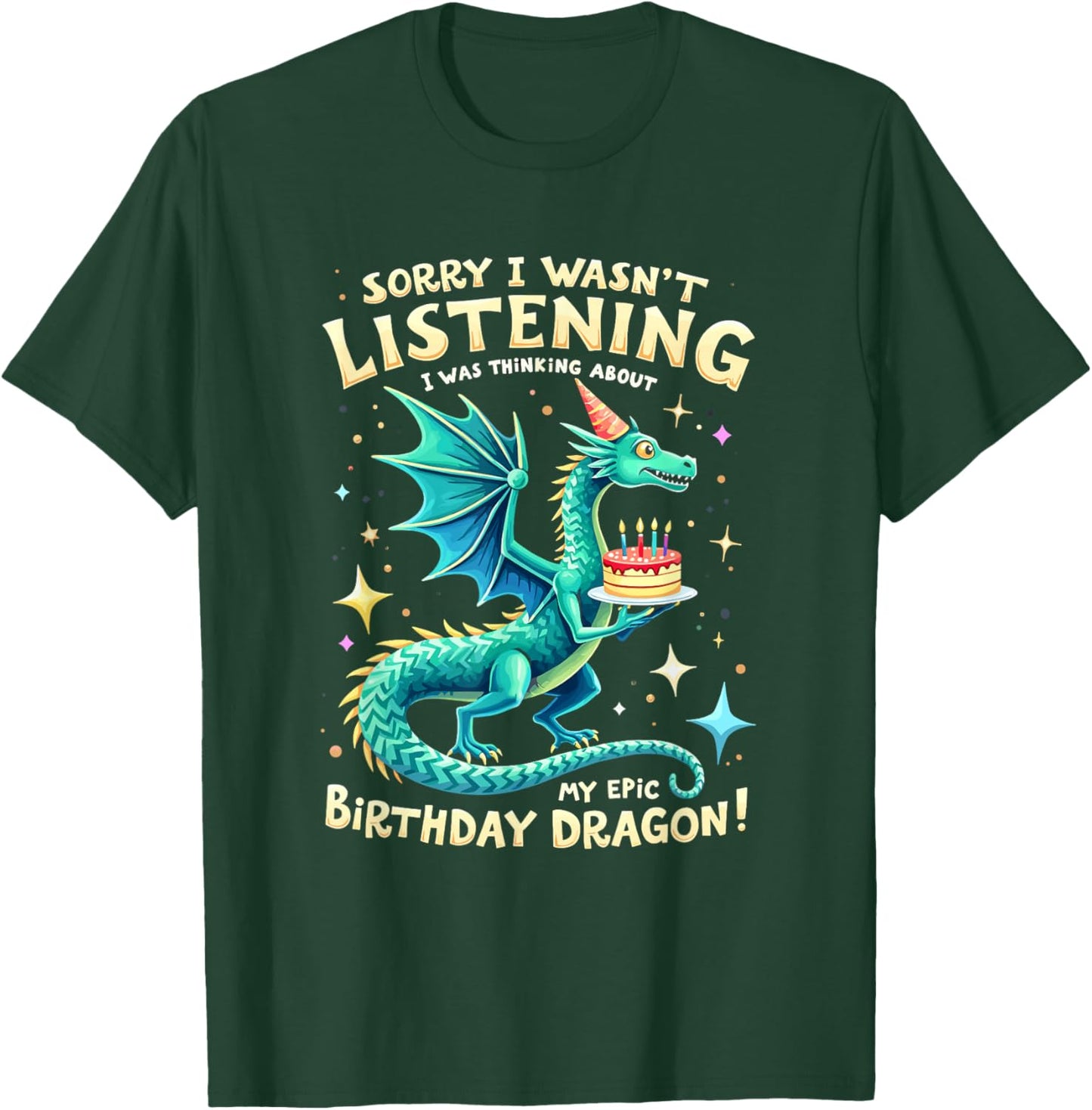 Whimsical Celebrations Epic Birthday Dragon Fantasy T-Shirt - T-Shirt | Forest