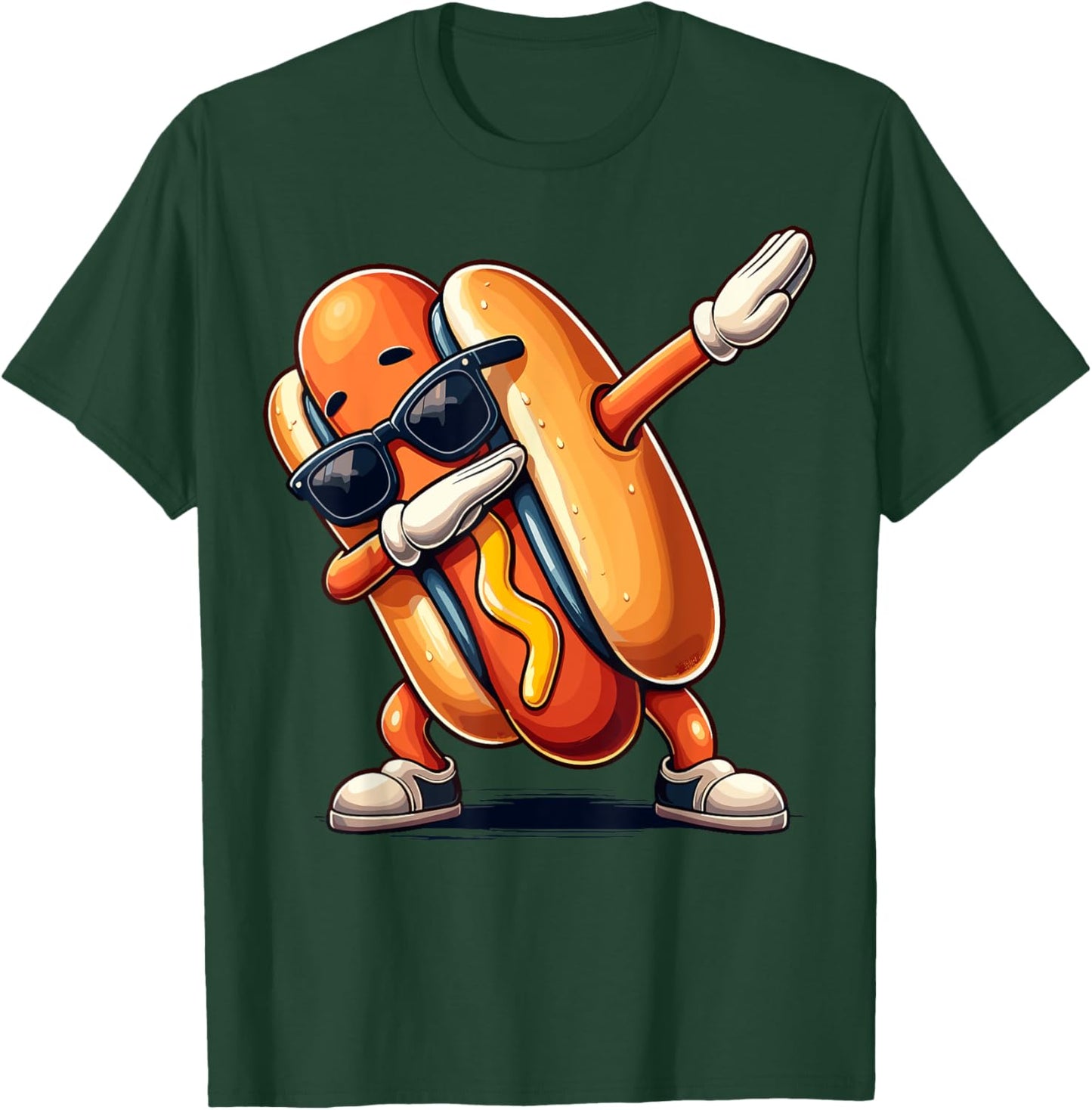 Cool Hot dog Dabbing Funny Fast Food Hotdog Lovers Toddler Women Kids T-Shirt - T-Shirt | Forest