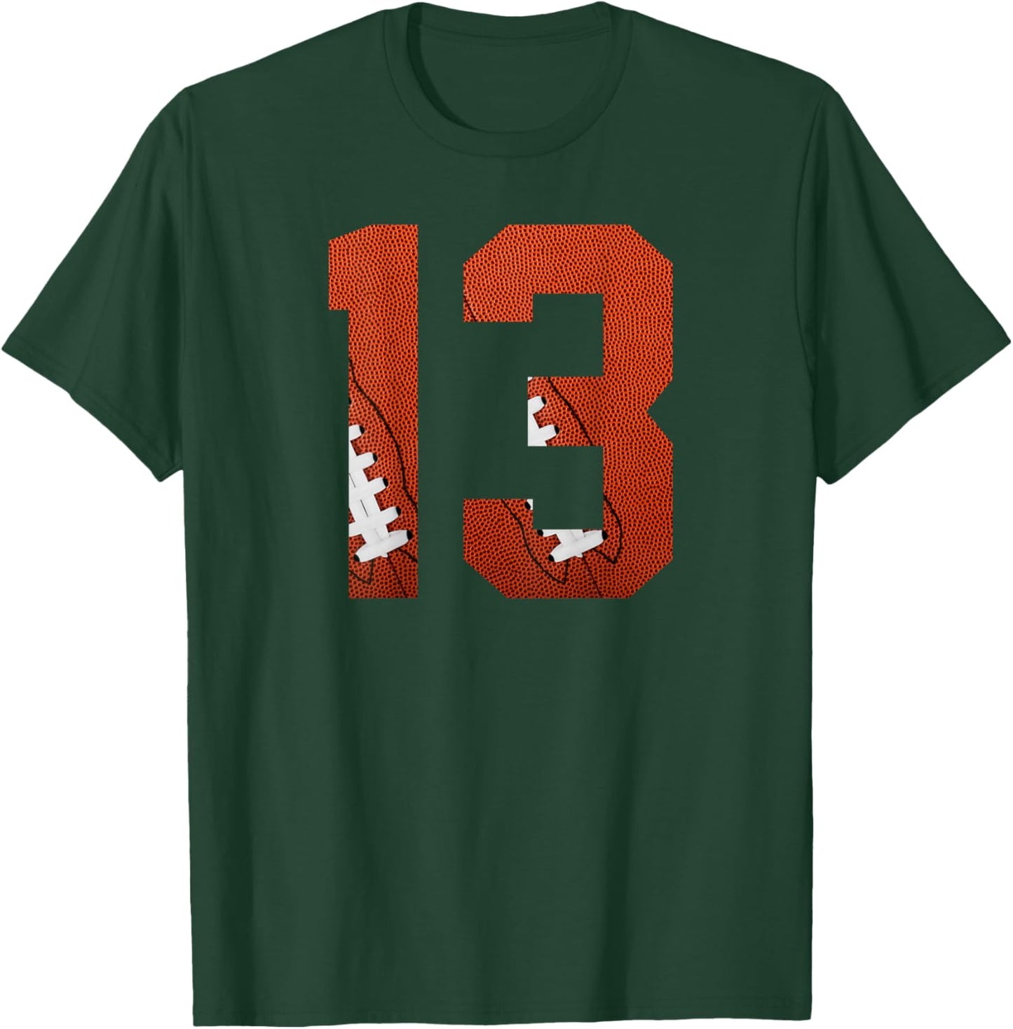Number 13 BACKSIDE - American Football Jersey Numbered T-Shirt - T-Shirt | Forest