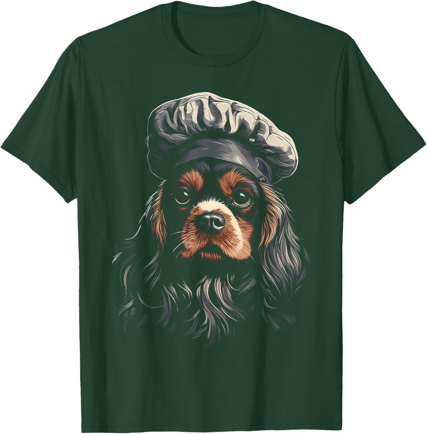 Cavalier King Charles Spaniel Chef Dog Dad Cooking For Baker Women Kids T-Shirt - T-Shirt | Forest