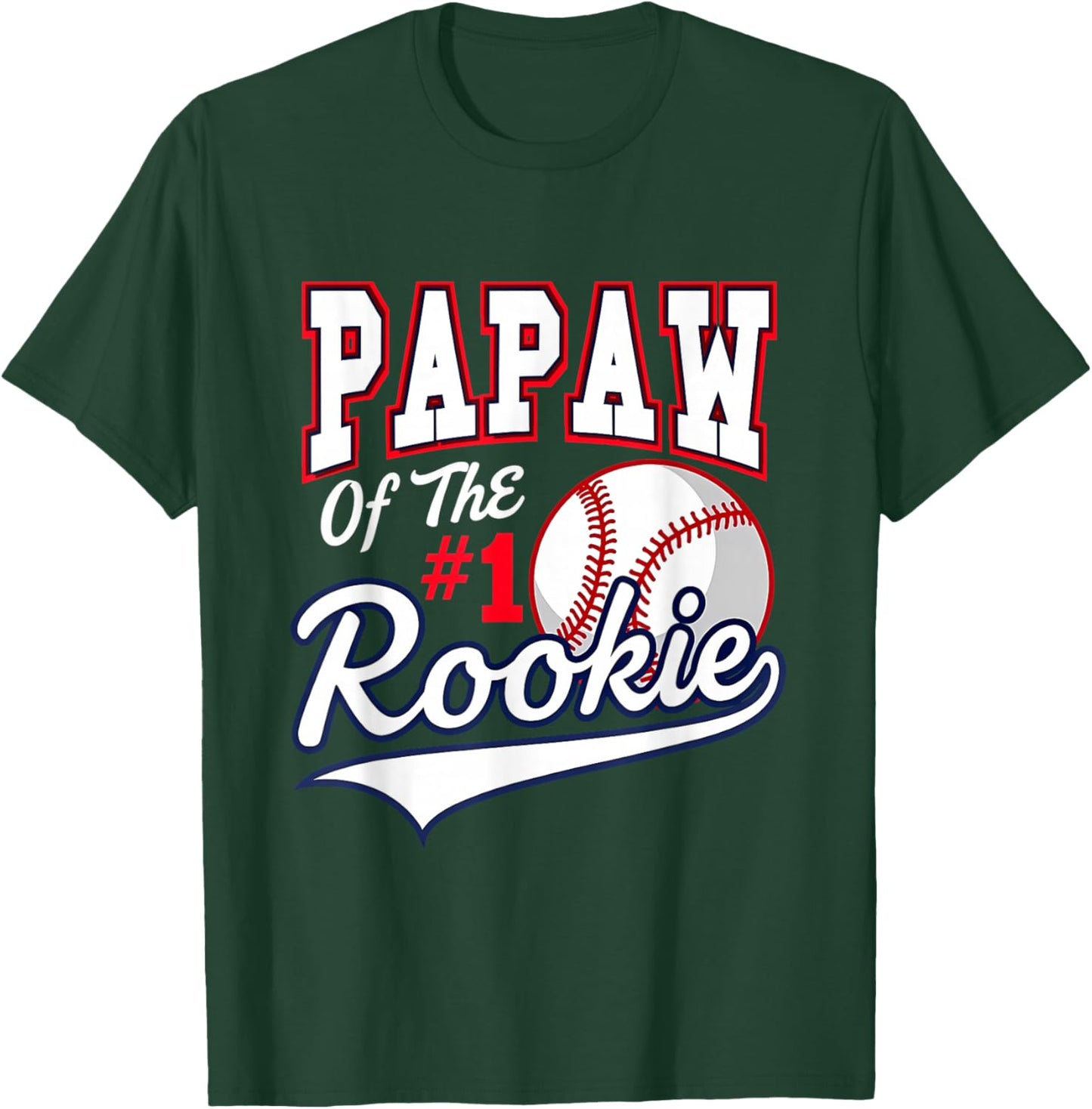 Retro Grandpa Papaw Of The Number 1 Rookie Baseball T-Shirt - T-Shirt | Forest