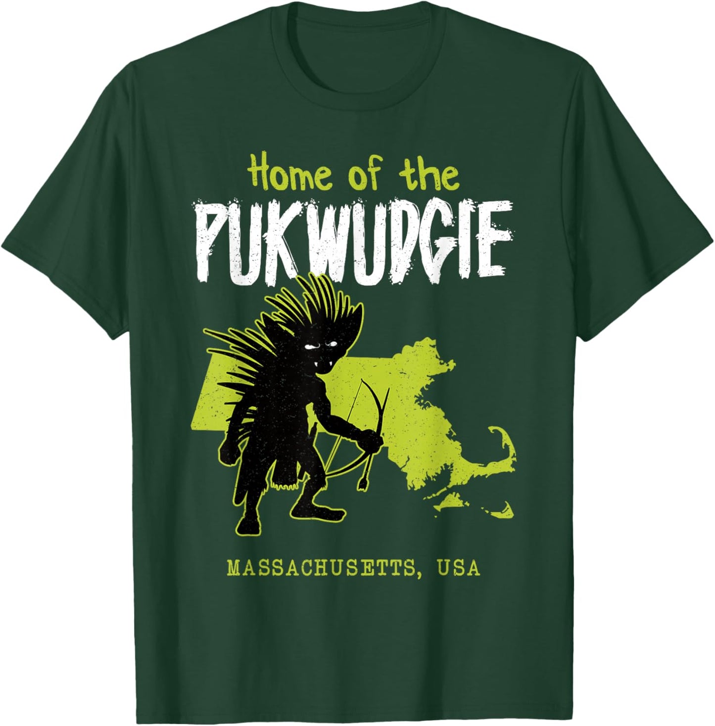 Home Of The Pukwudgie Massachusetts State American Cryptid T-Shirt - T-Shirt | Forest