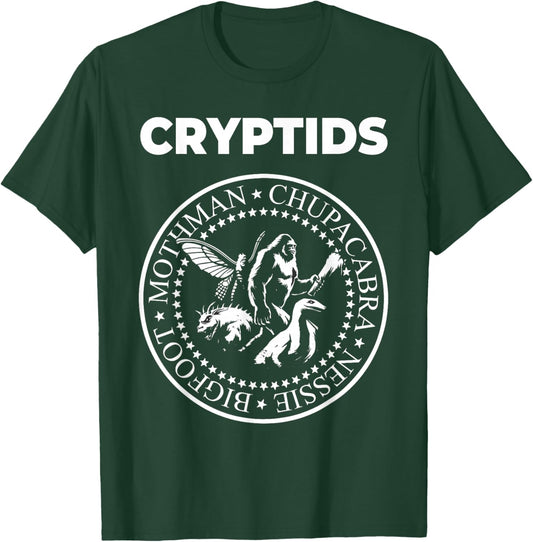 Cryptids Mothman Chupacabra Bigfoot Nessie Cryptozoology T-Shirt - T-Shirt | Forest