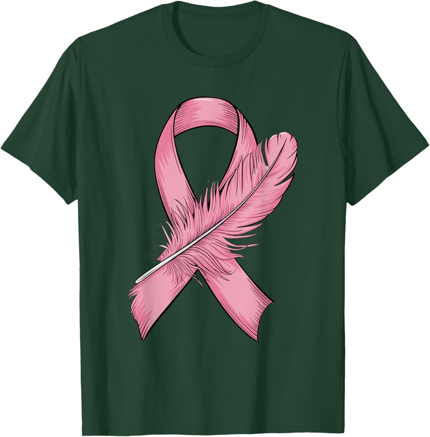 Pink Ribbon Breast Cancer Awareness T-Shirt - T-Shirt | Forest