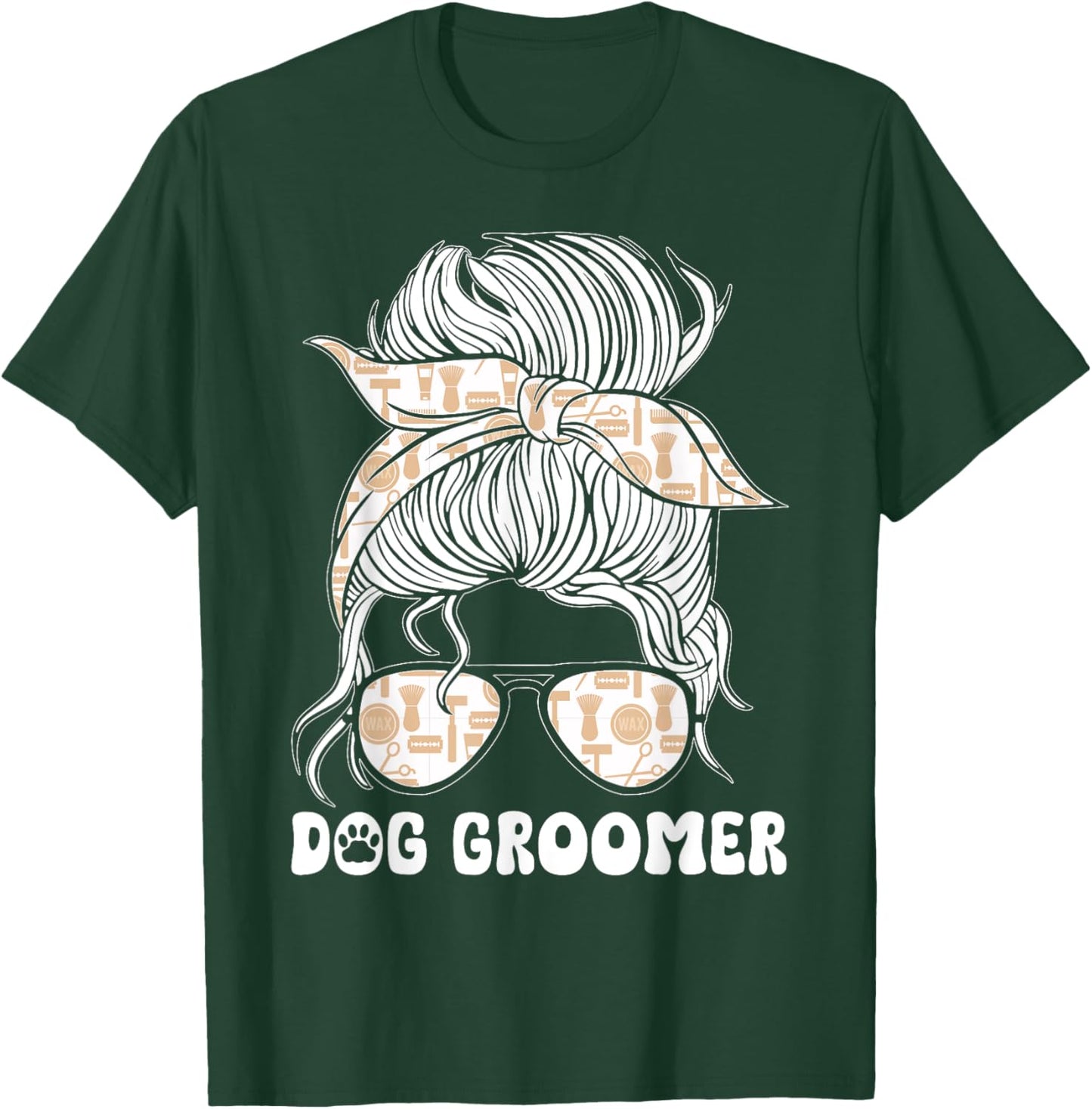 Funny Dog Groomer Puppies Pet Grooming Job Salon T-Shirt - T-Shirt | Forest