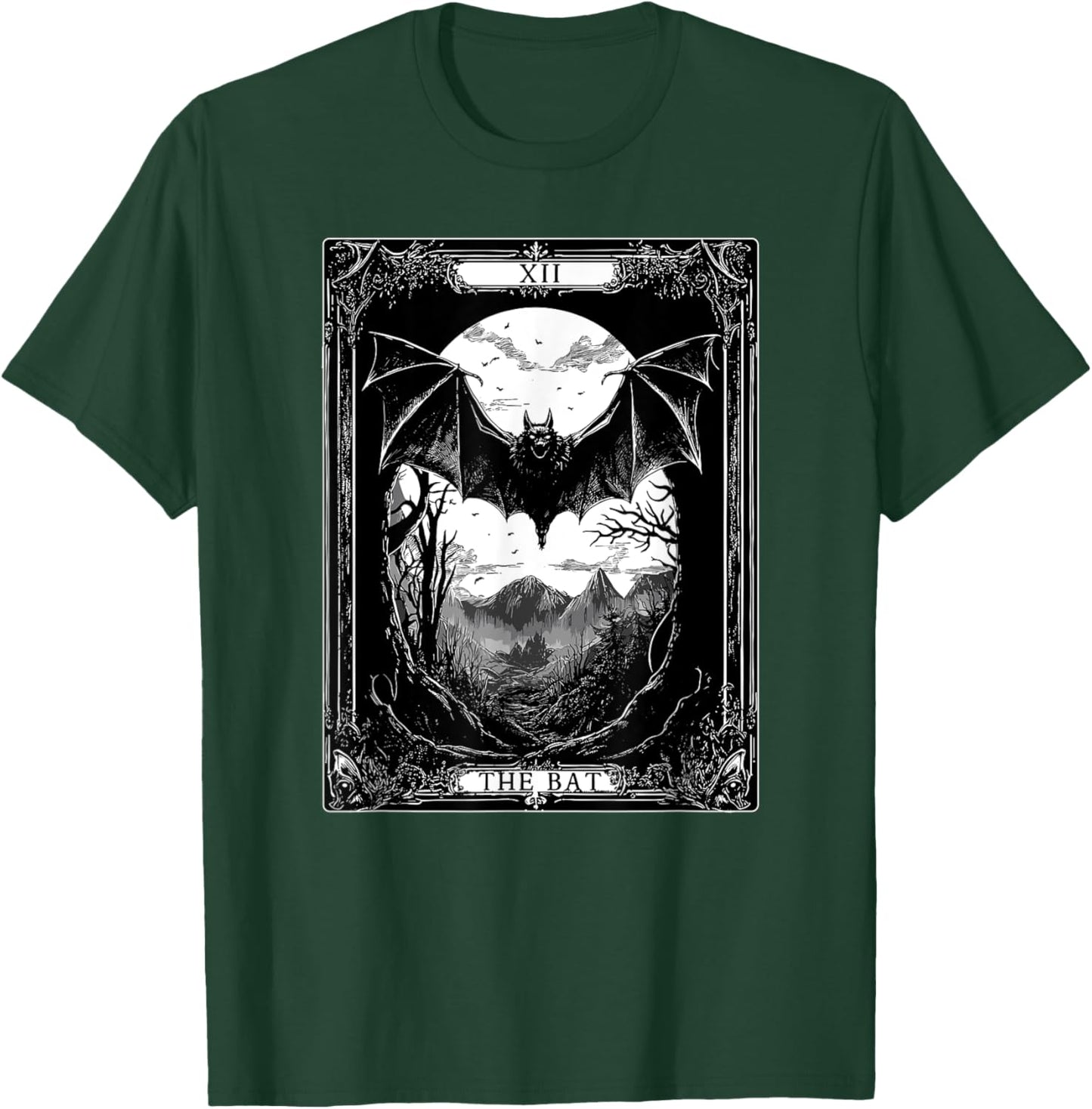 The Bat Tarot Card Vintage Gothic Halloween T-Shirt - T-Shirt | Forest