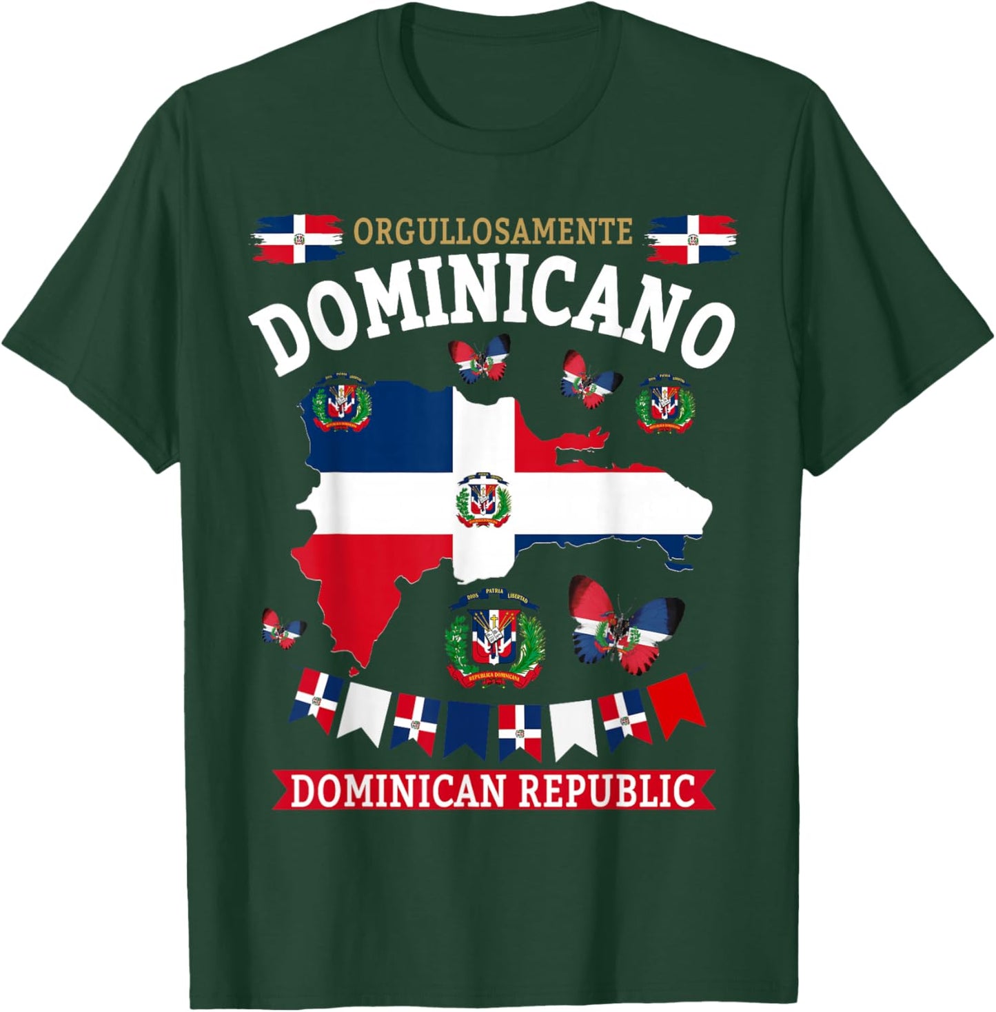 Republica Dominicana & Hispanic Dominicano Flag T-Shirt - T-Shirt | Forest