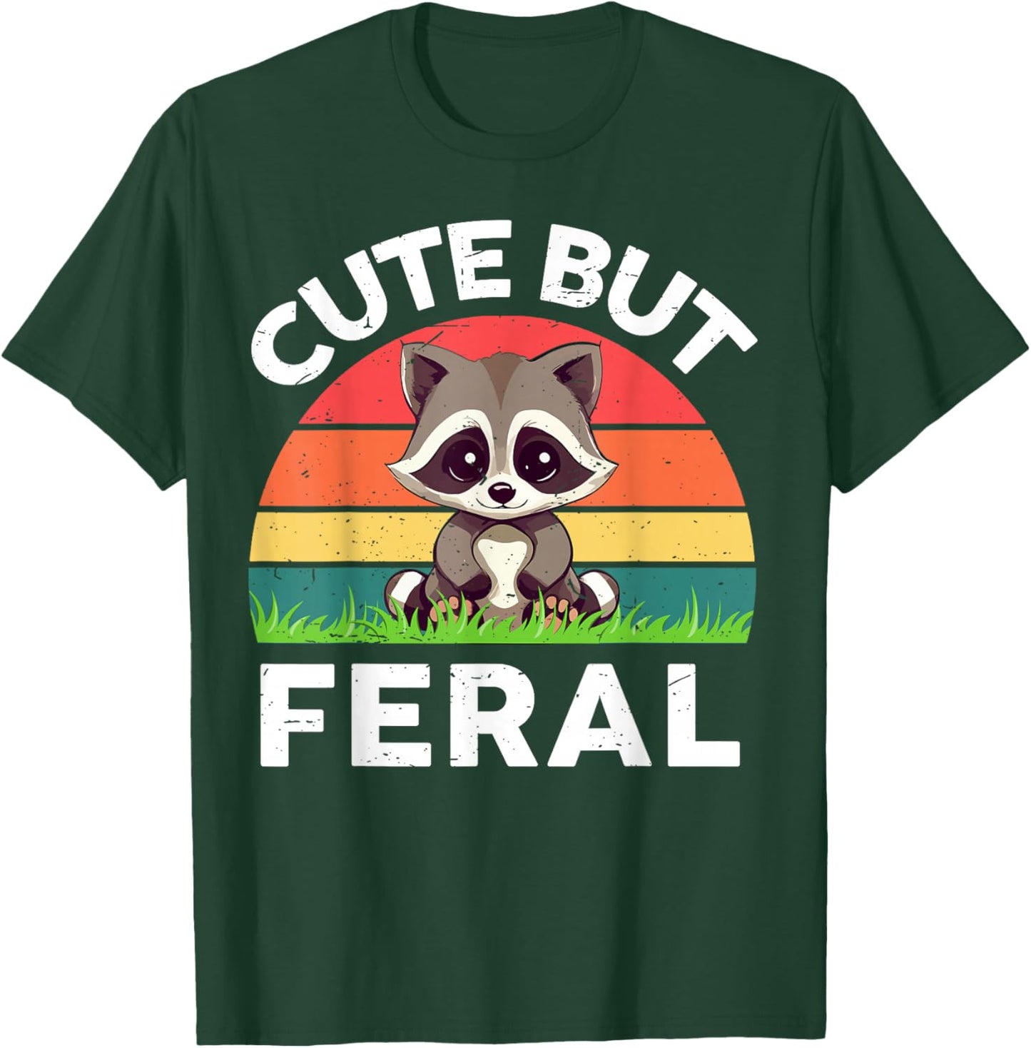 Raccoon Cute But Feral Toddler Boy Funny Raccoon Meme T-Shirt - T-Shirt | Forest