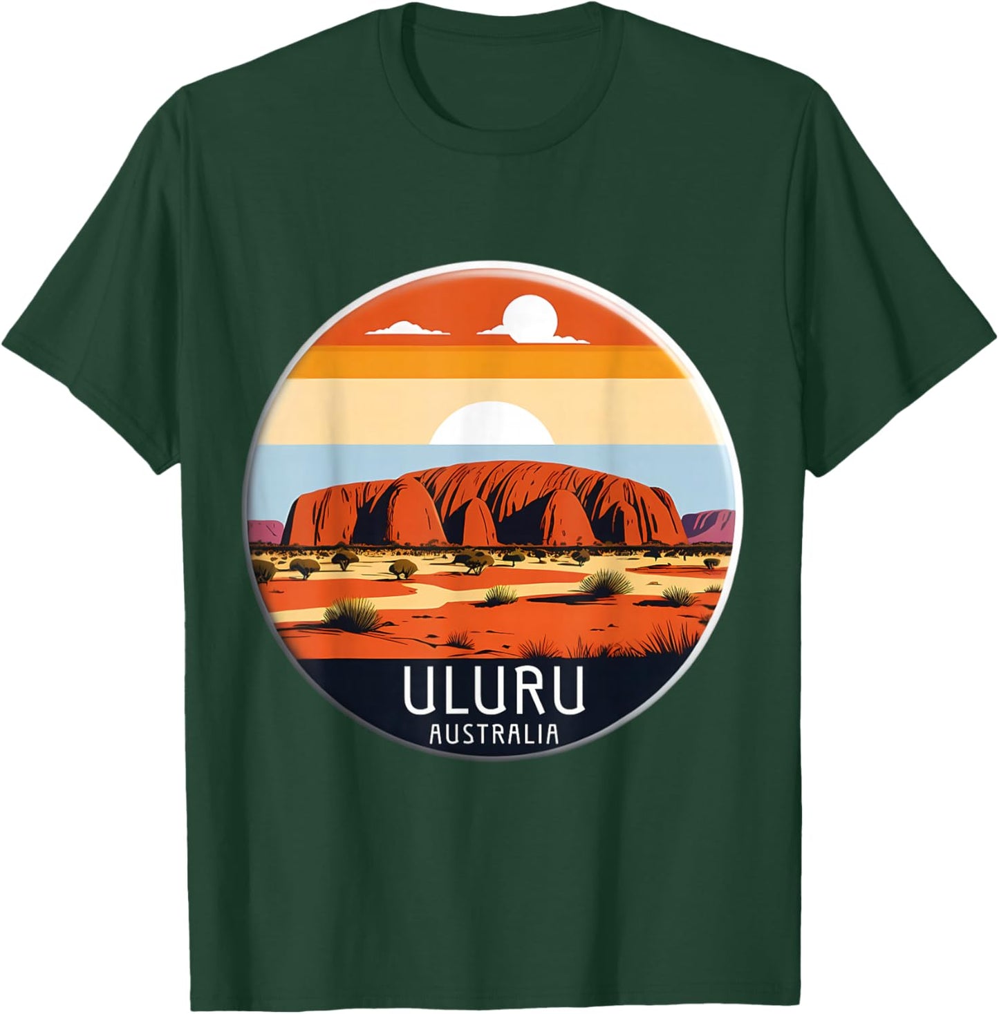 Uluru Australia Souvenir Ayers Rock Memorabilia Vintage Sun T-Shirt - T-Shirt | Forest