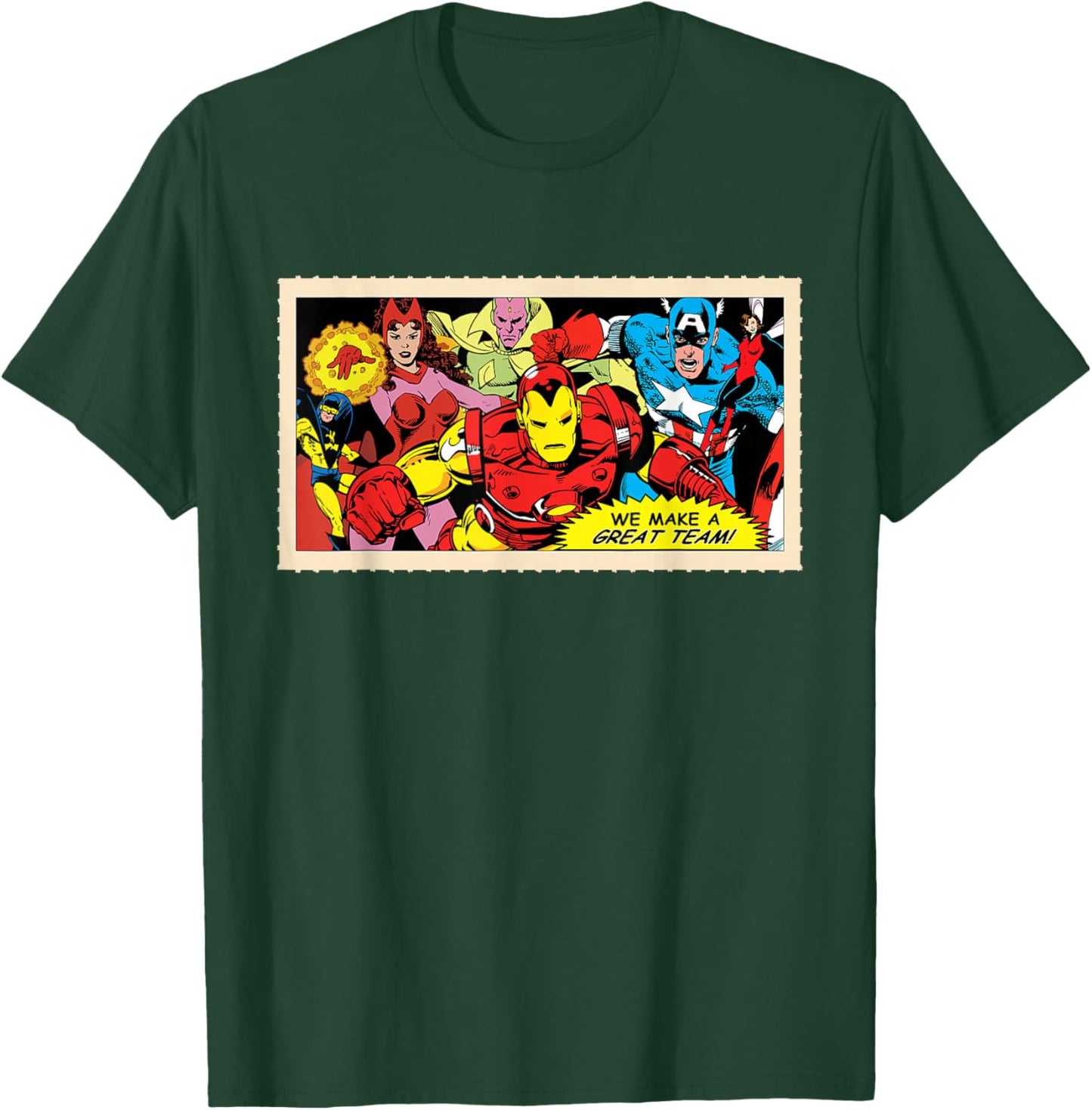 Marvel Avengers Retro '80s Valentine's Day Card A Great Team T-Shirt - T-Shirt | Forest