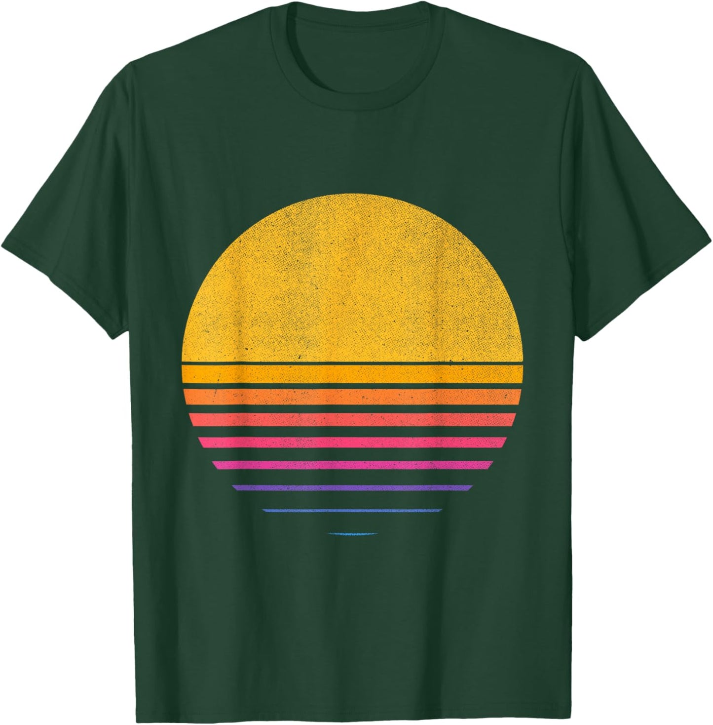 Retro Fade 80s Sunset | Cool Vintage Graphic Design T-Shirt - T-Shirt | Forest