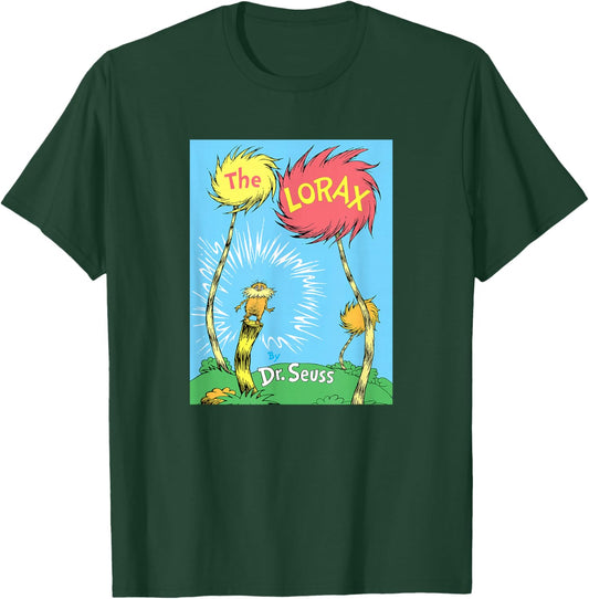 Dr. Seuss The Lorax Book Cover - -Adults, Black, Small T-Shirt - T-Shirt | Forest