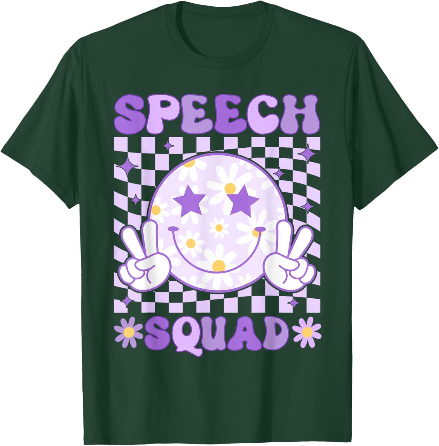Groovy Speech Squad SLP Teacher Speech Language Pathologist T-Shirt - T-Shirt | Forest