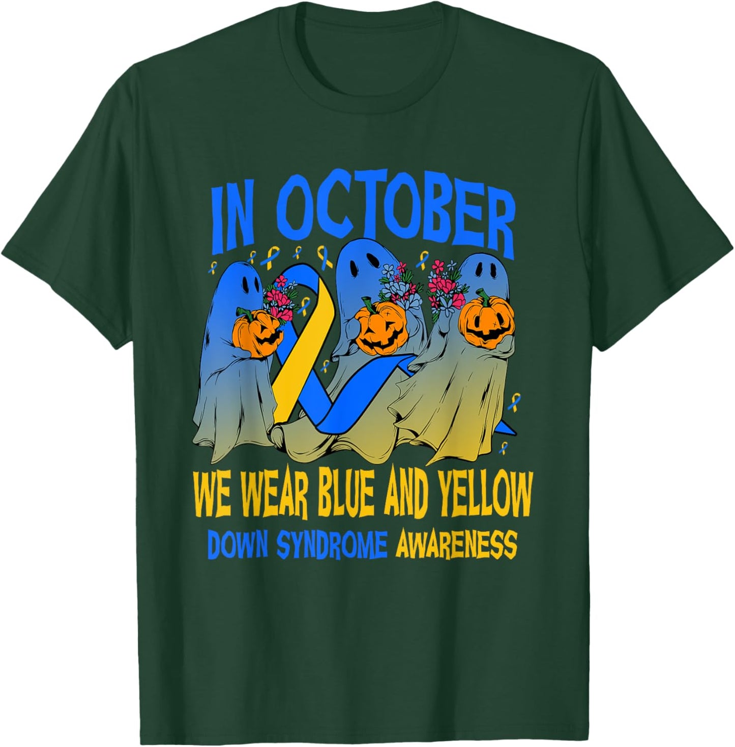 Spooky Trisomy 21 Halloween Costume Ghosts Down Syndrome T-Shirt - T-Shirt | Forest