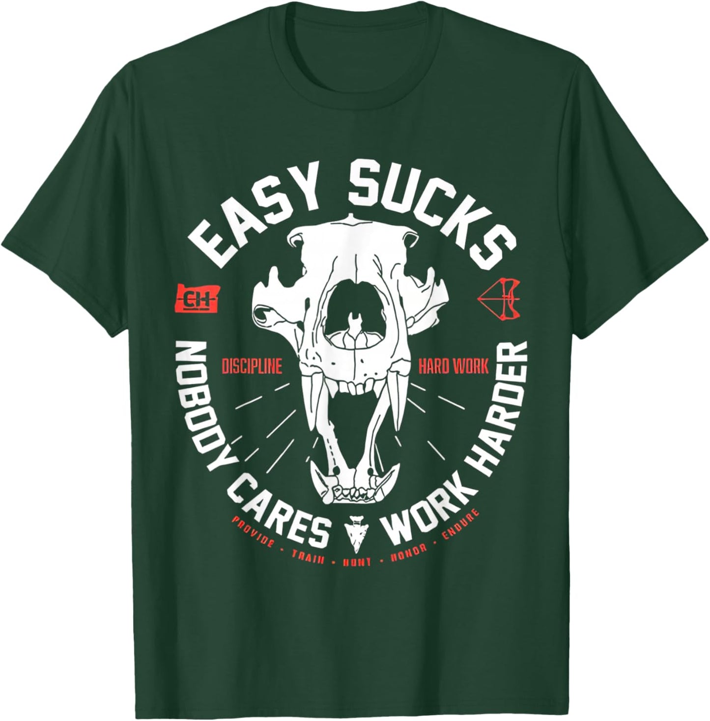 Easy Sucks Bear Skull T-Shirt - T-Shirt | Forest