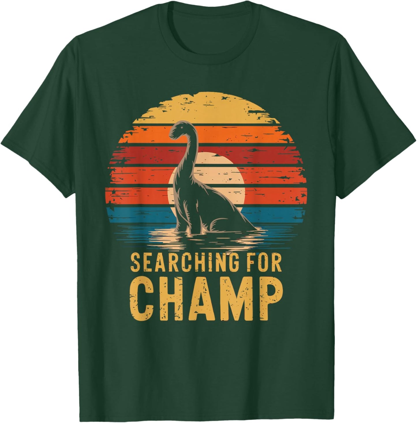Searching For Champ Lake Champlain Monster Creature Vermont T-Shirt - T-Shirt | Forest