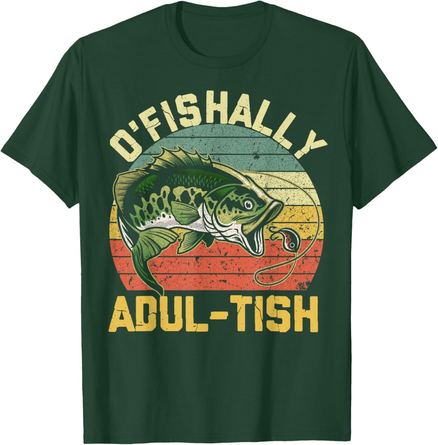 O'Fishally Adultish 18 Year Old Fishing Birthday Theme Party T-Shirt - T-Shirt | Forest
