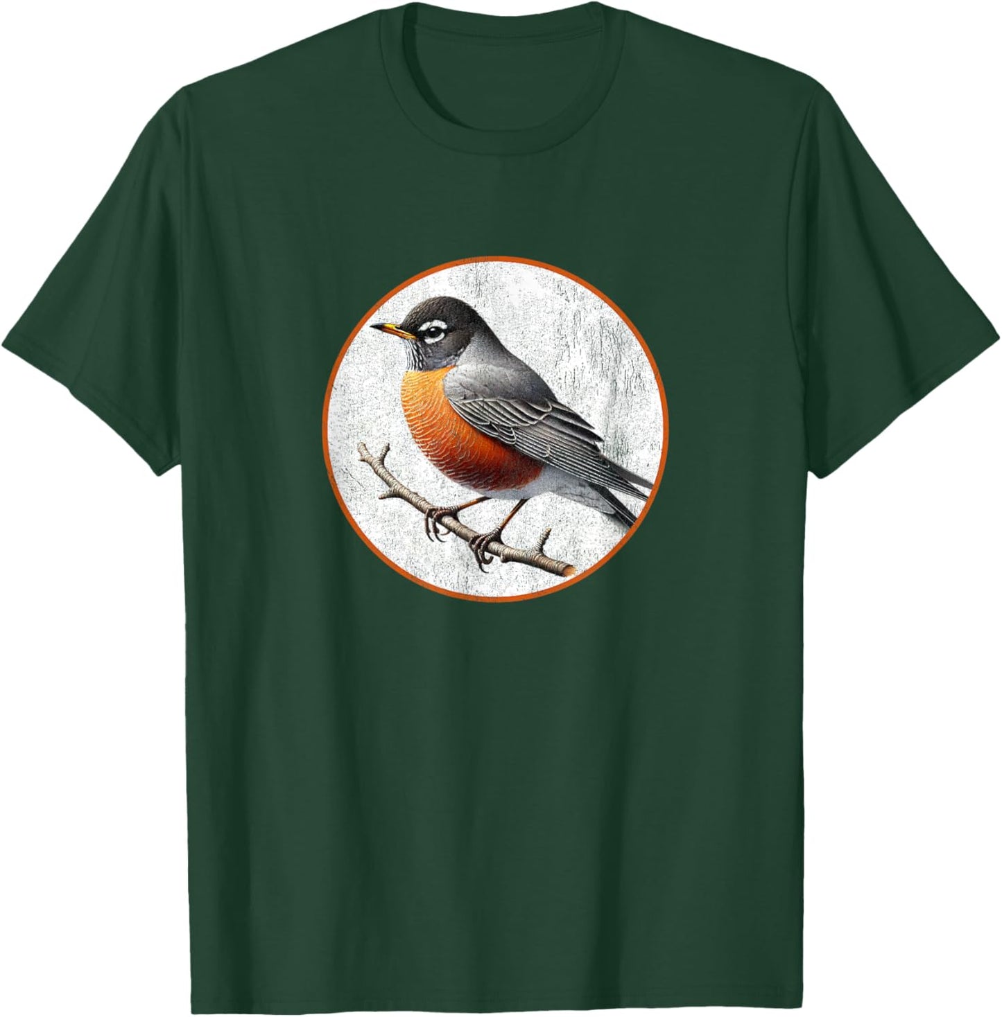 Colorful Retro American Robin Bird Design T-Shirt - T-Shirt | Forest