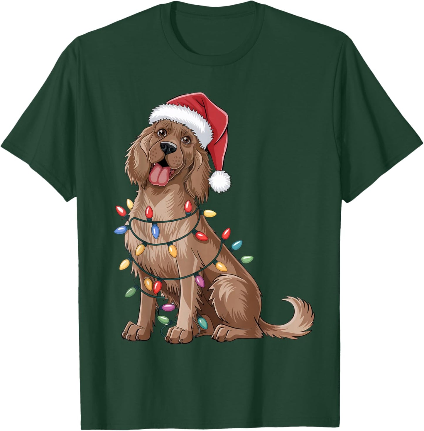 English Setter Christmas Lights Xmas Dogs Gifts Men Women T-Shirt - T-Shirt | Forest