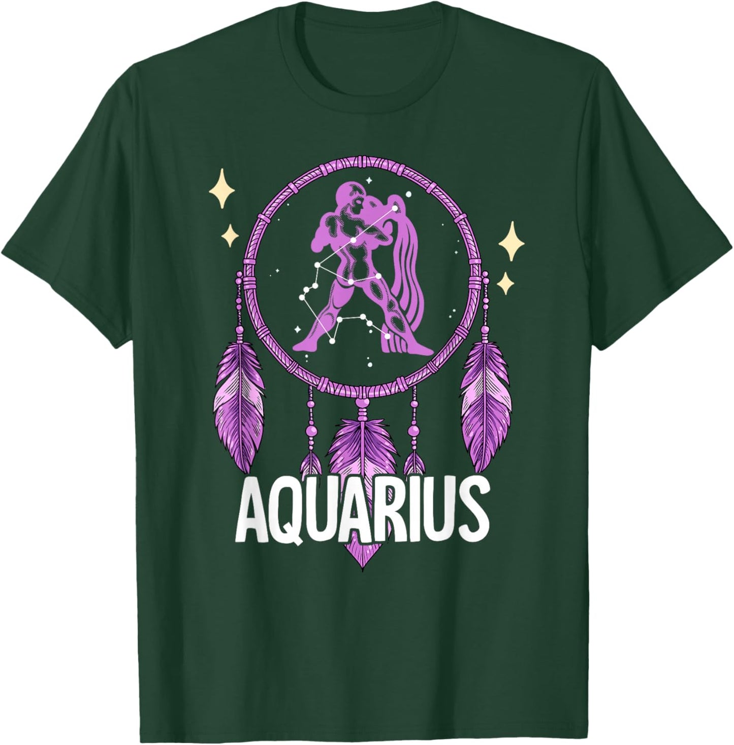 Aquarius Zodiac - -Adults, -Kids - Black - Small - Short Sleeve T-Shirt - T-Shirt | Forest