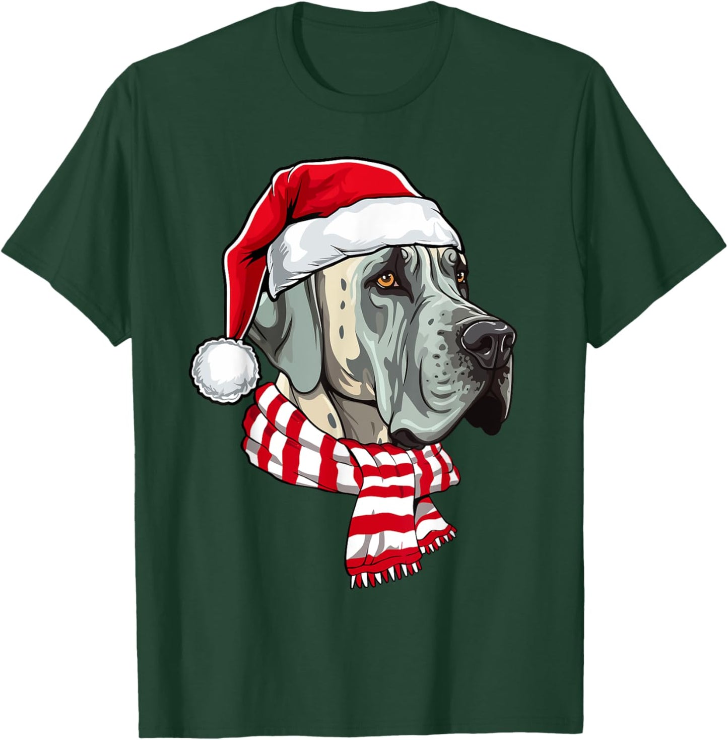 Santa Great Dane Christmas Dog Lover Men Women Kids T-Shirt - T-Shirt | Forest