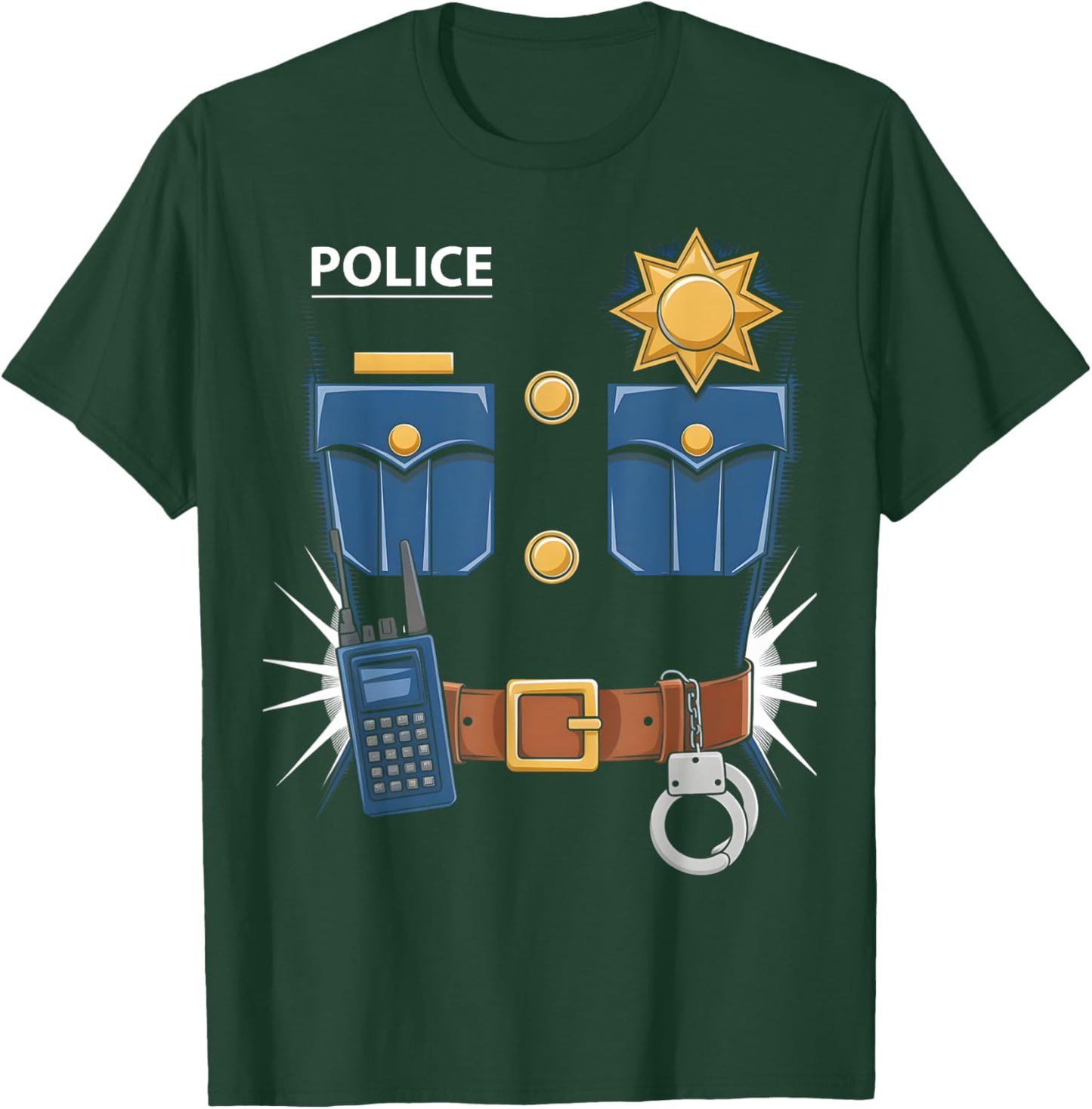 Police Uniform Costume Halloween Police Men Women Kids T-Shirt - T-Shirt | Forest