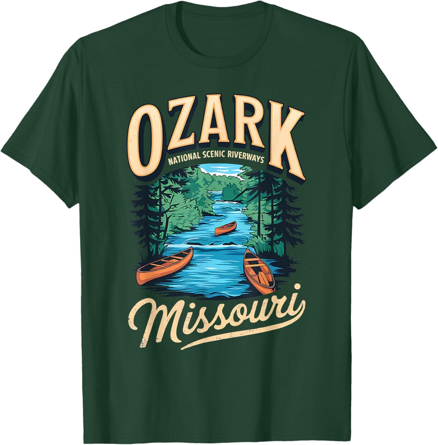 Ozark National Scenic Riverways Canoe Adventure T-Shirt - T-Shirt | Forest