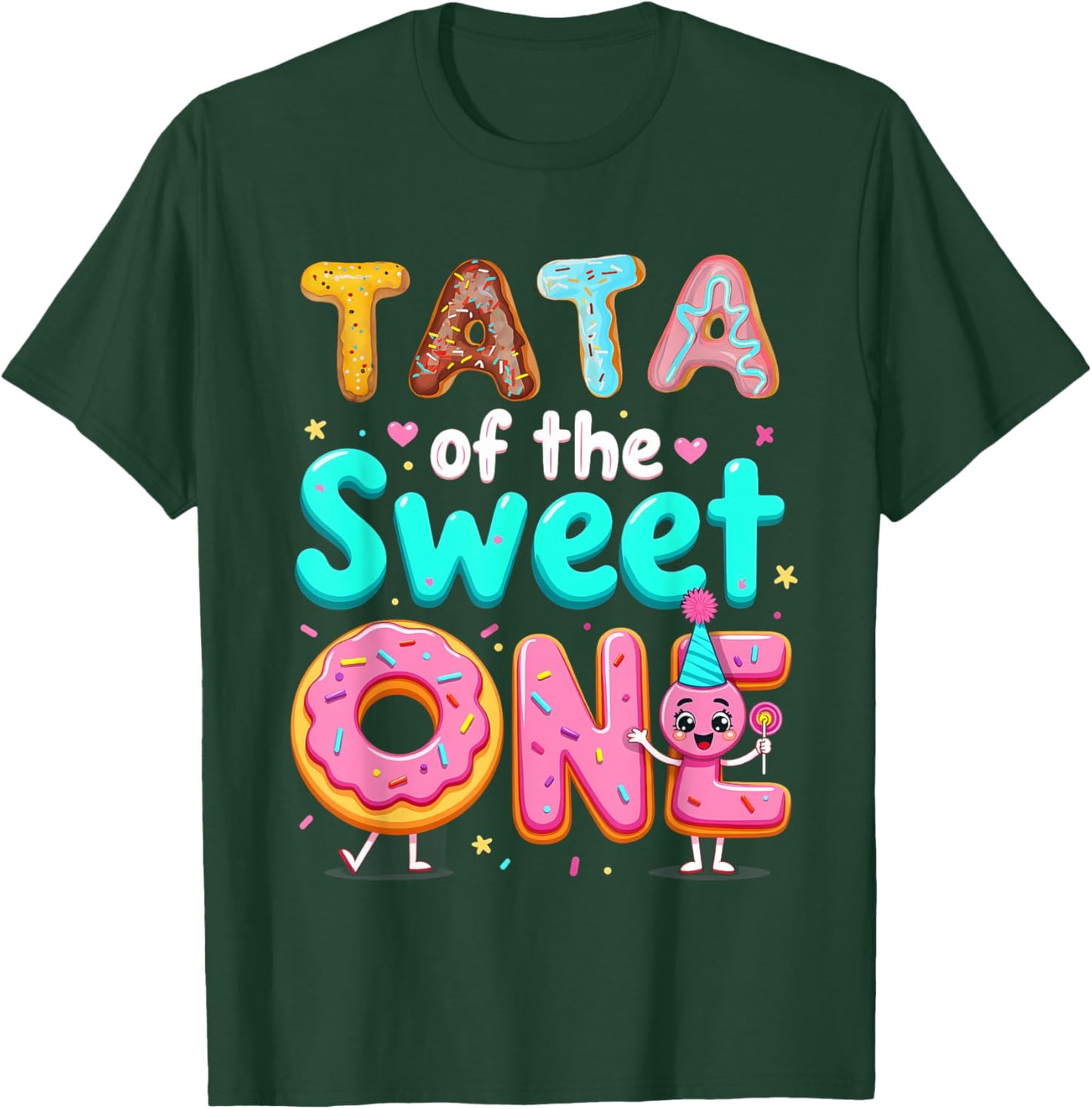 1st Birthday Donut Grandpa Tata Of The Sweet One T-Shirt - T-Shirt | Forest