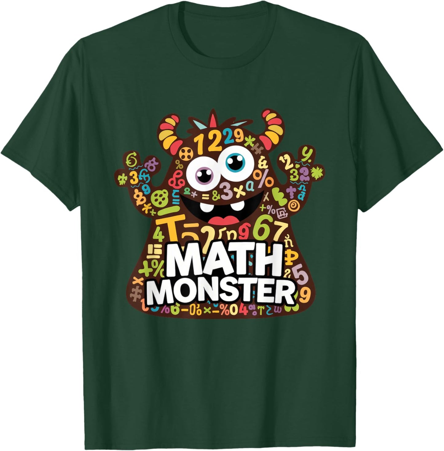 Cool Math Monster Funny Design for Students and Teachers T-Shirt - T-Shirt | Forest