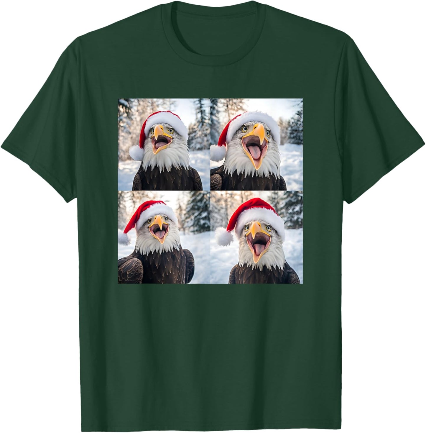 Patriotic American Bald Eagle Christmas T-Shirt - T-Shirt | Forest