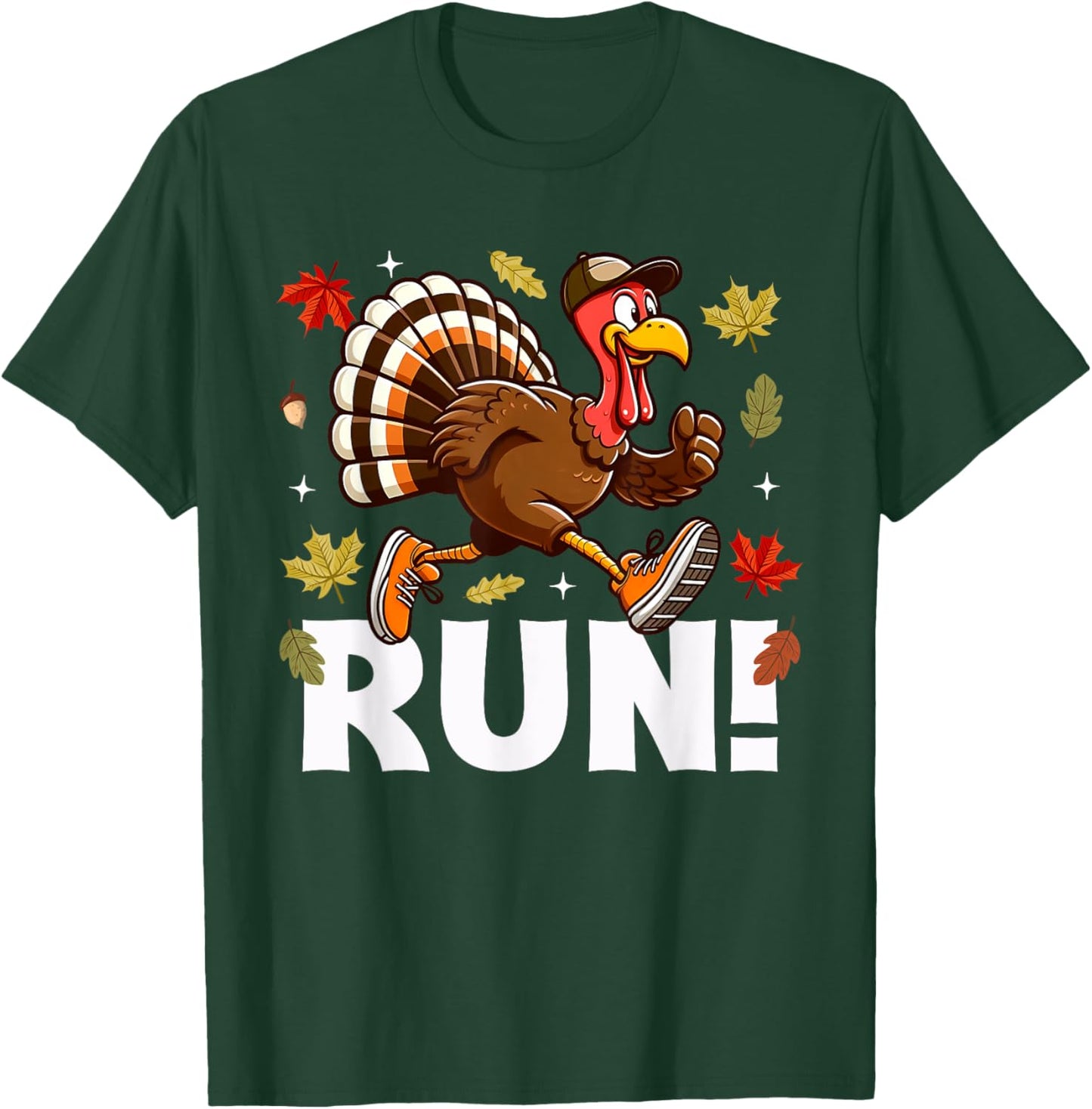 Turkey Run Costume Thanksgiving Running Turkey Trot T-Shirt - T-Shirt | Forest