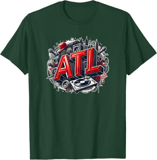 ATL / Atlanta DJ Hip Hop Turntable T-Shirt - T-Shirt | Forest