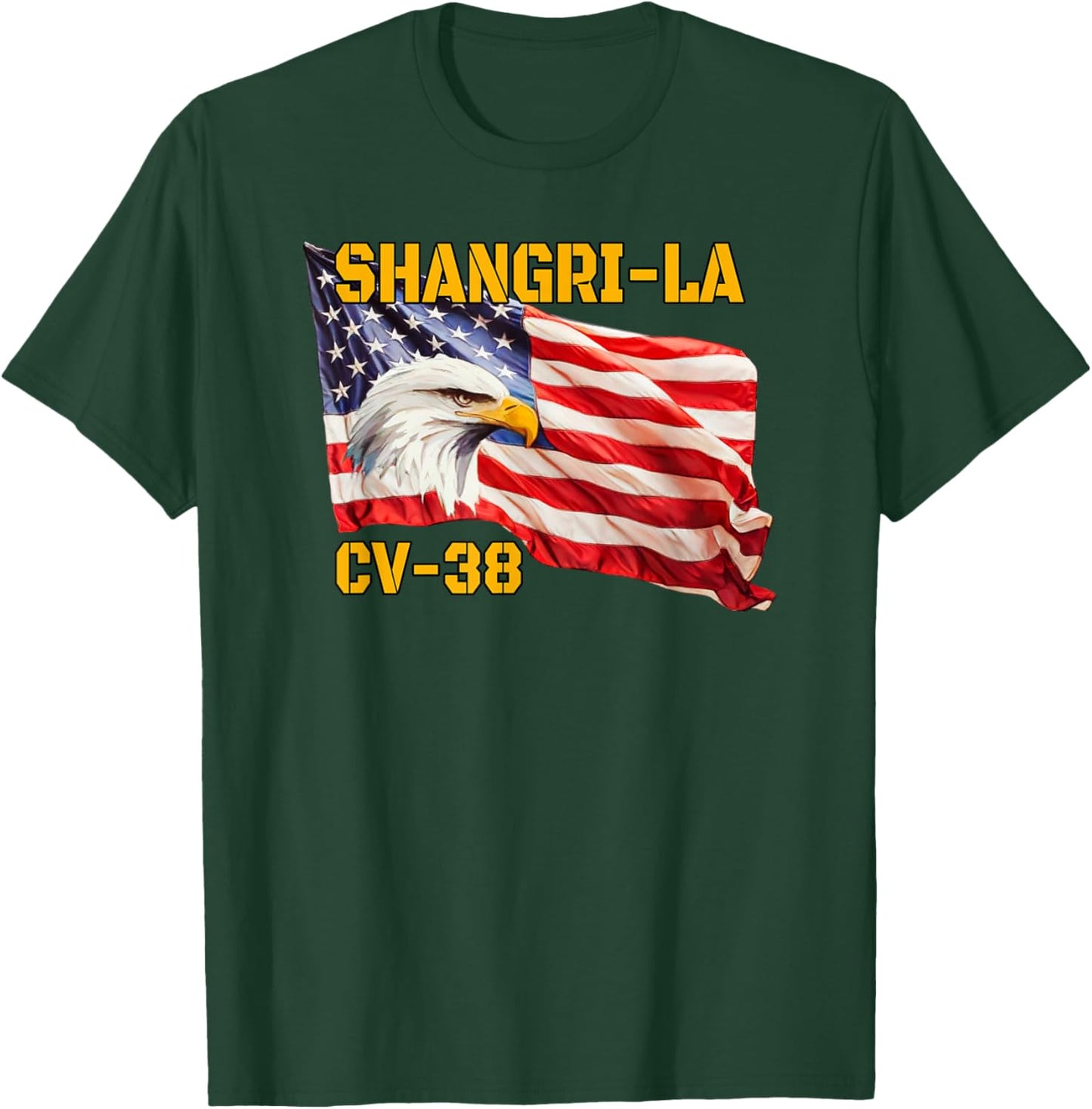 Warship Shangri-La CV-38 Aircraft Carrier Veterans Day Dad T-Shirt - T-Shirt | Forest