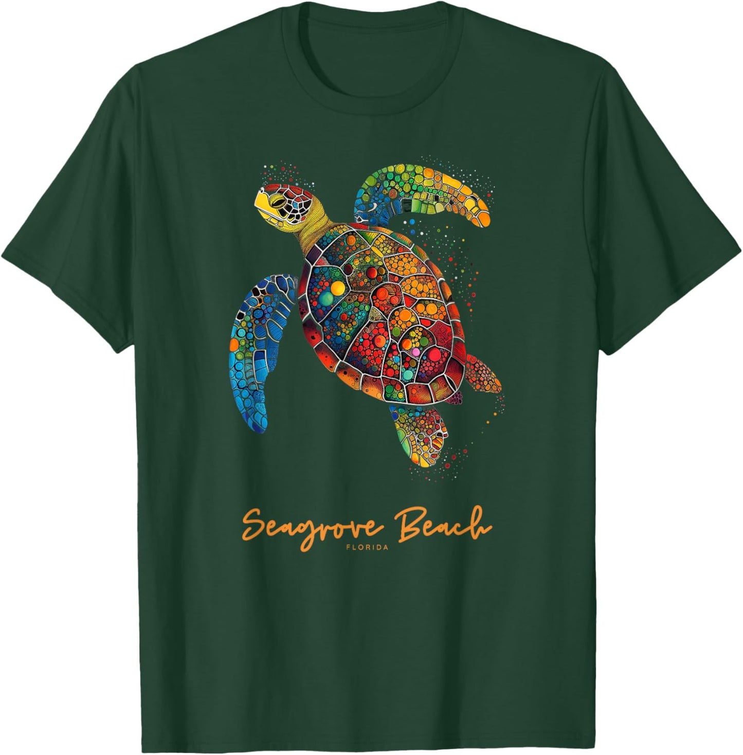 Seagrove Beach FL 30A Florida Vacation Vintage Sea Turtle T-Shirt - T-Shirt | Forest