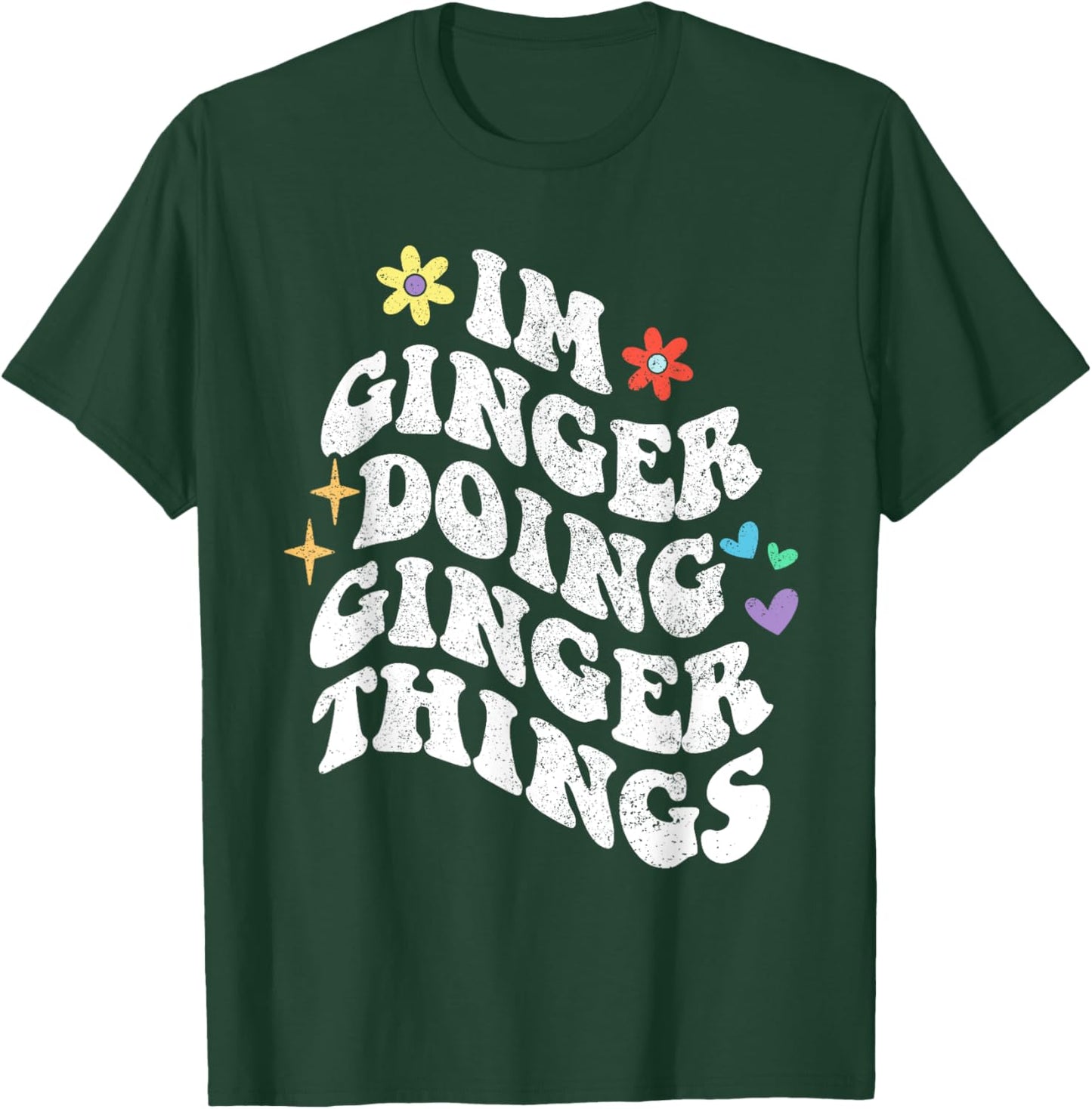 Retro Groovy Im Ginger Doing Ginger Things Funny Mother's T-Shirt - T-Shirt | Forest