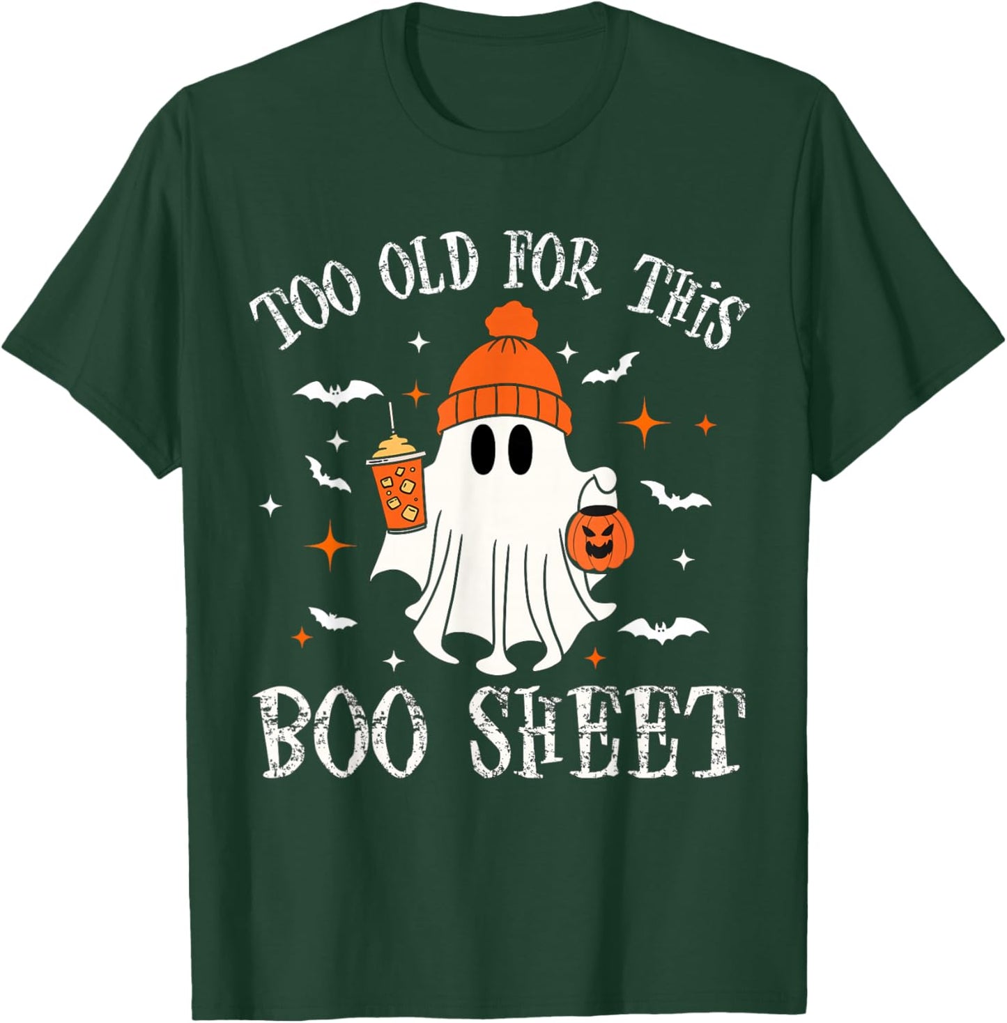 Too Old For This Boo Paper Ghost Halloween for Costume T-Shirt - T-Shirt | Forest