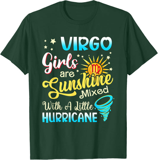 Virgo Girls Are Sunshine Mixed Little Hurricane T-Shirt - T-Shirt | Forest