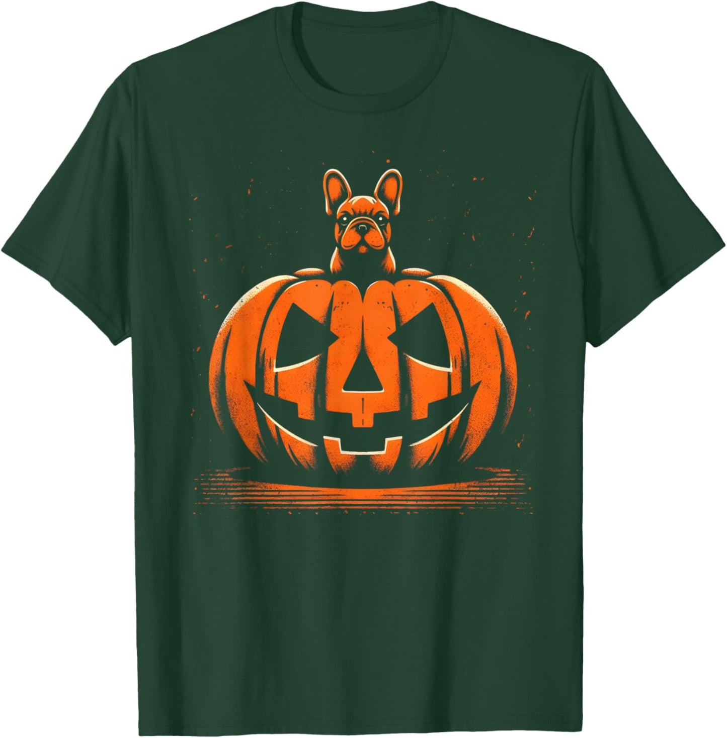 Dog Halloween French Bulldog Jack O Lantern Pumpkin T-Shirt - T-Shirt | Forest